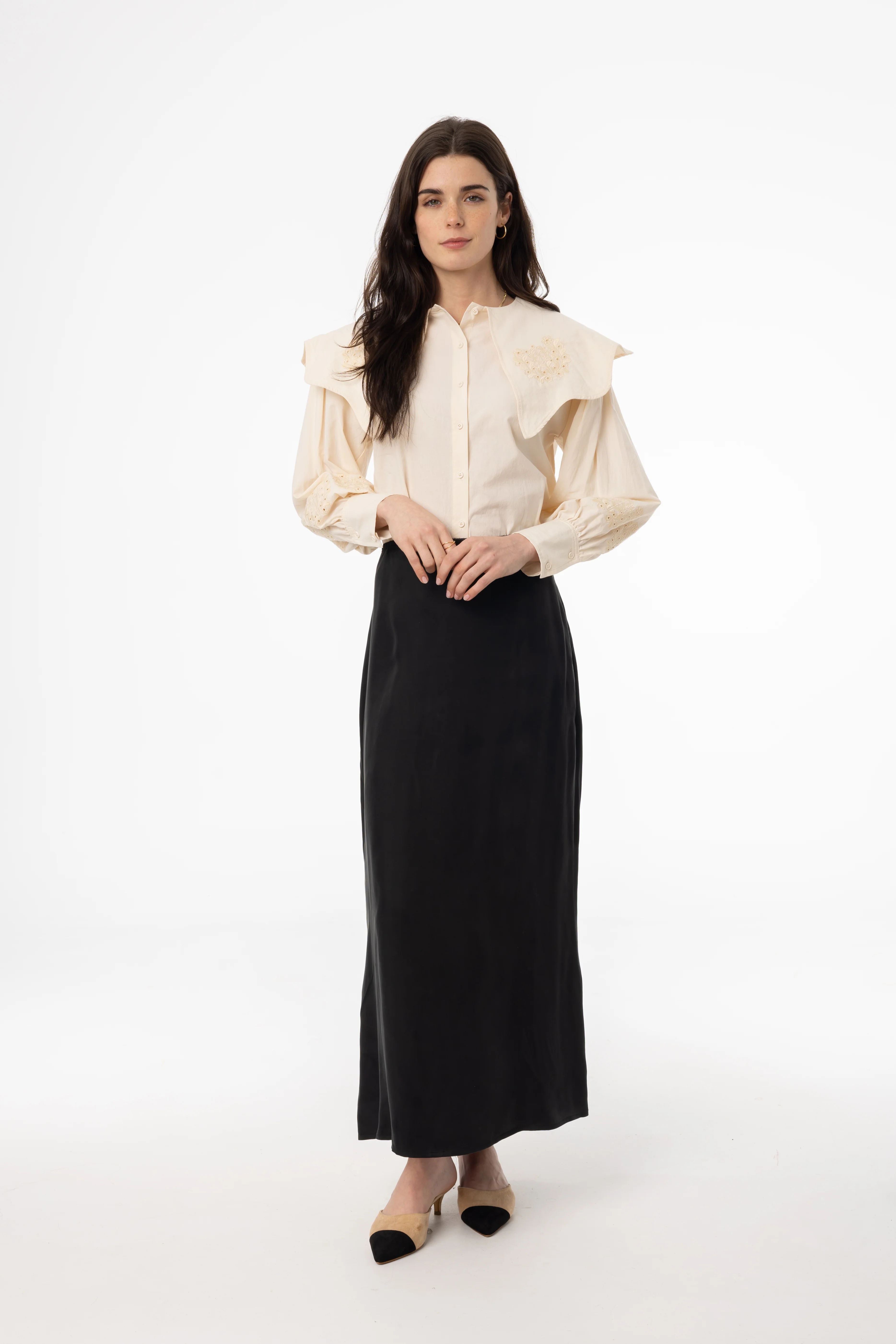 Black A-Line Zipper Slip Skirt - Image 4