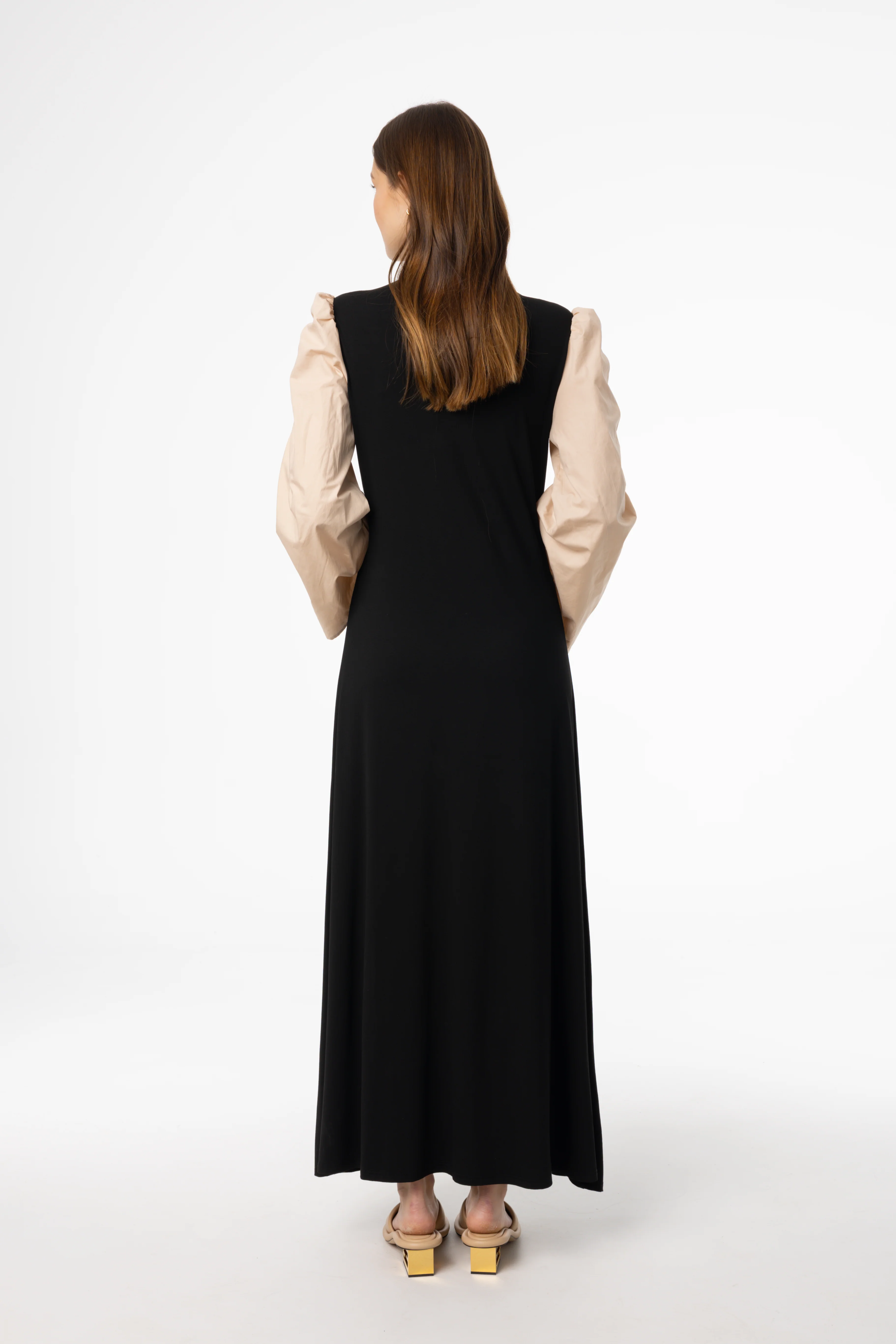 Black and Bone Colorblock Maxi Dress - Image 3