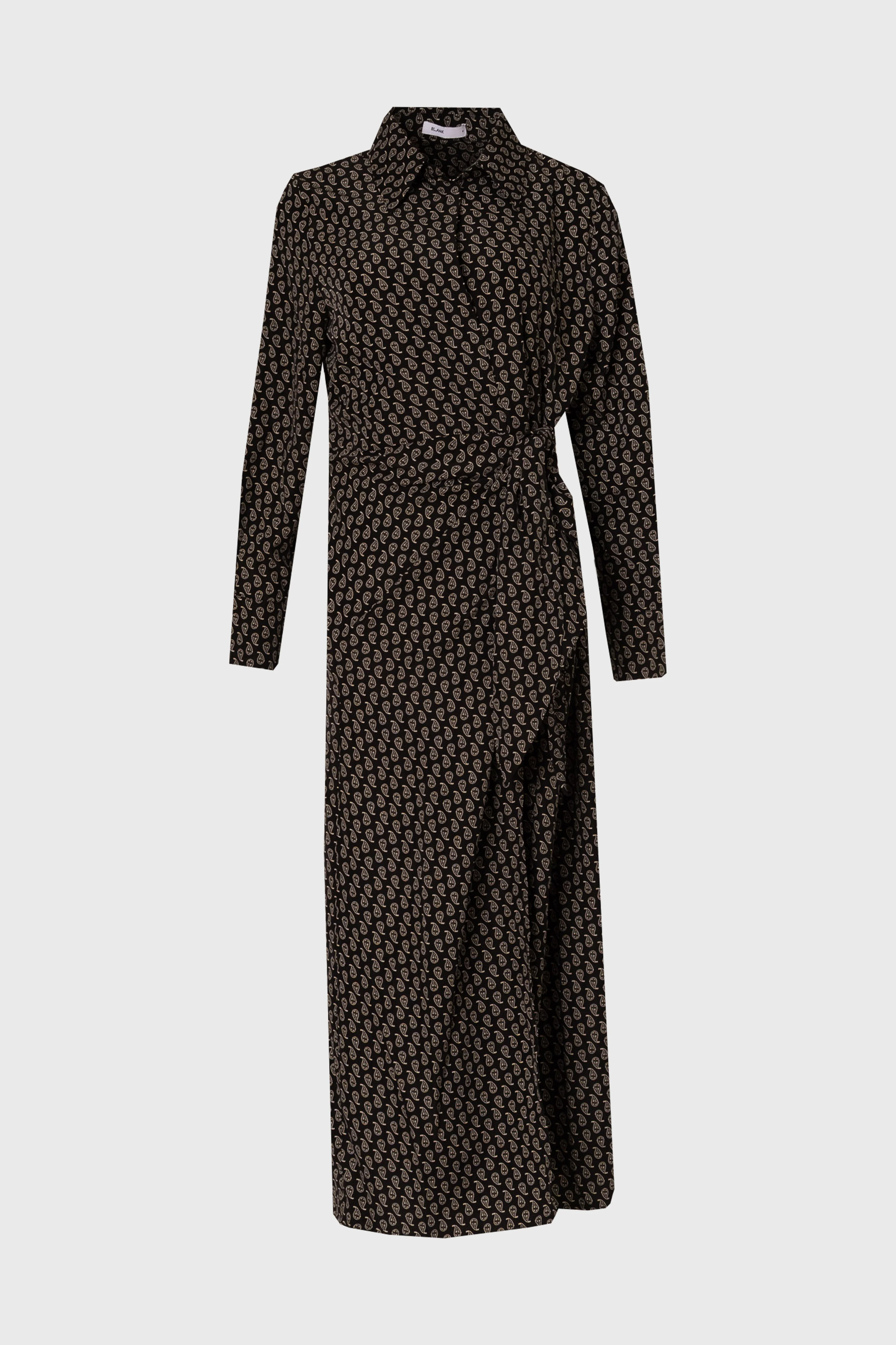 Black Paisley Side Tie Wrap Maxi Dress - Image 6