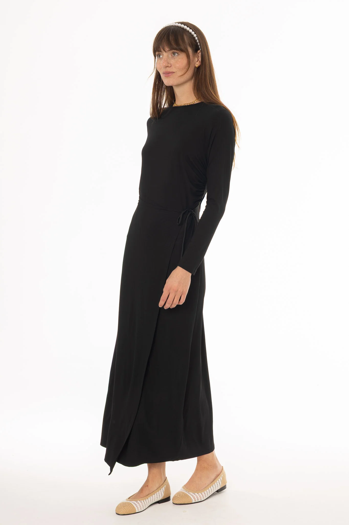 Black Belted Rope Maxi Dress - Image 3