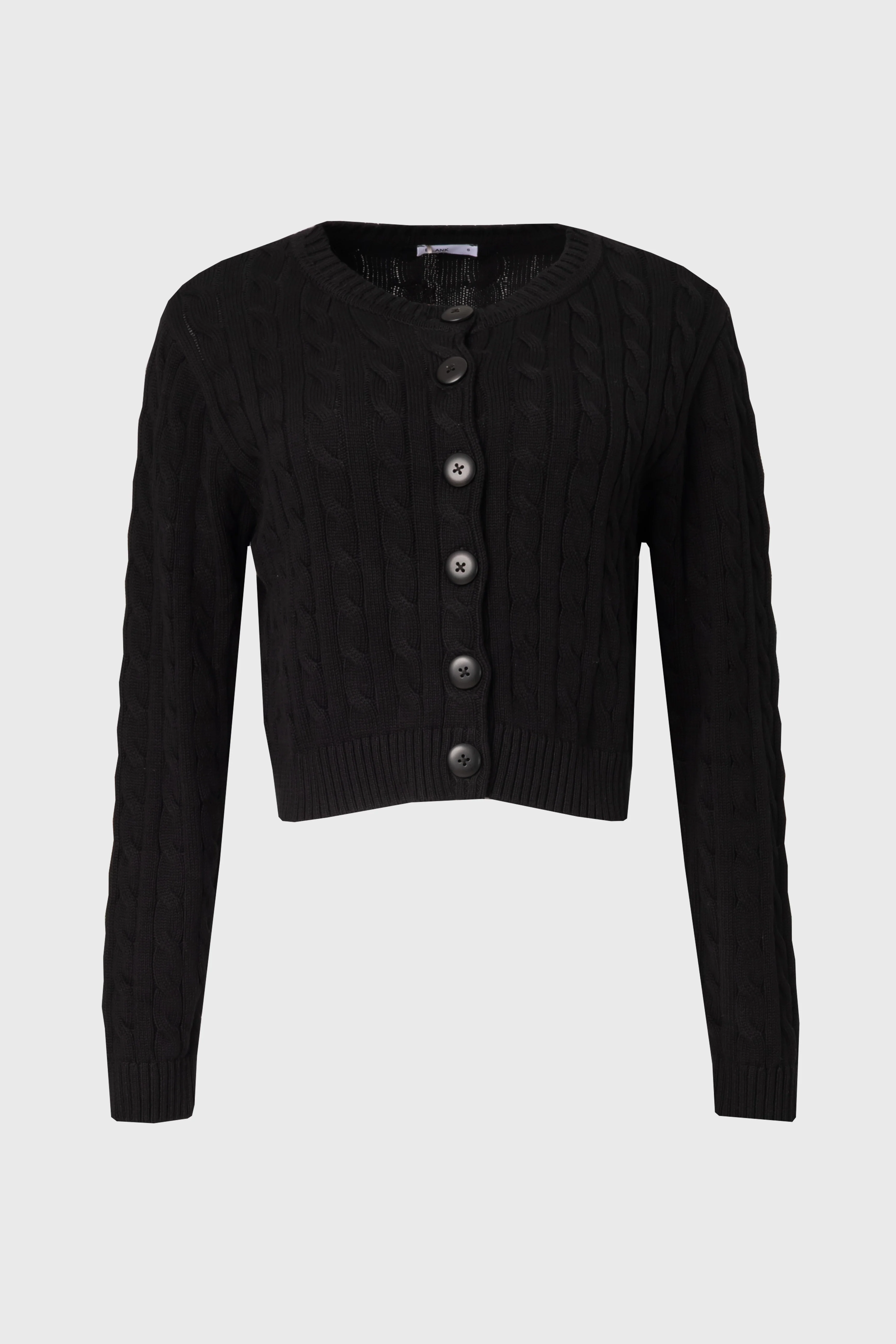 Black Cable Knit Cardigan - Image 5