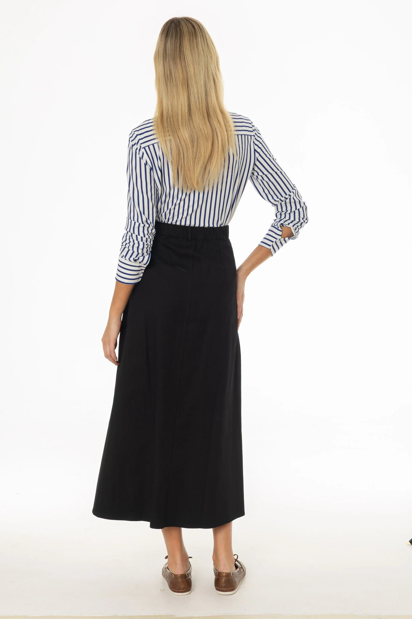 Black Cargo Flare Maxi Skirt - Image 4