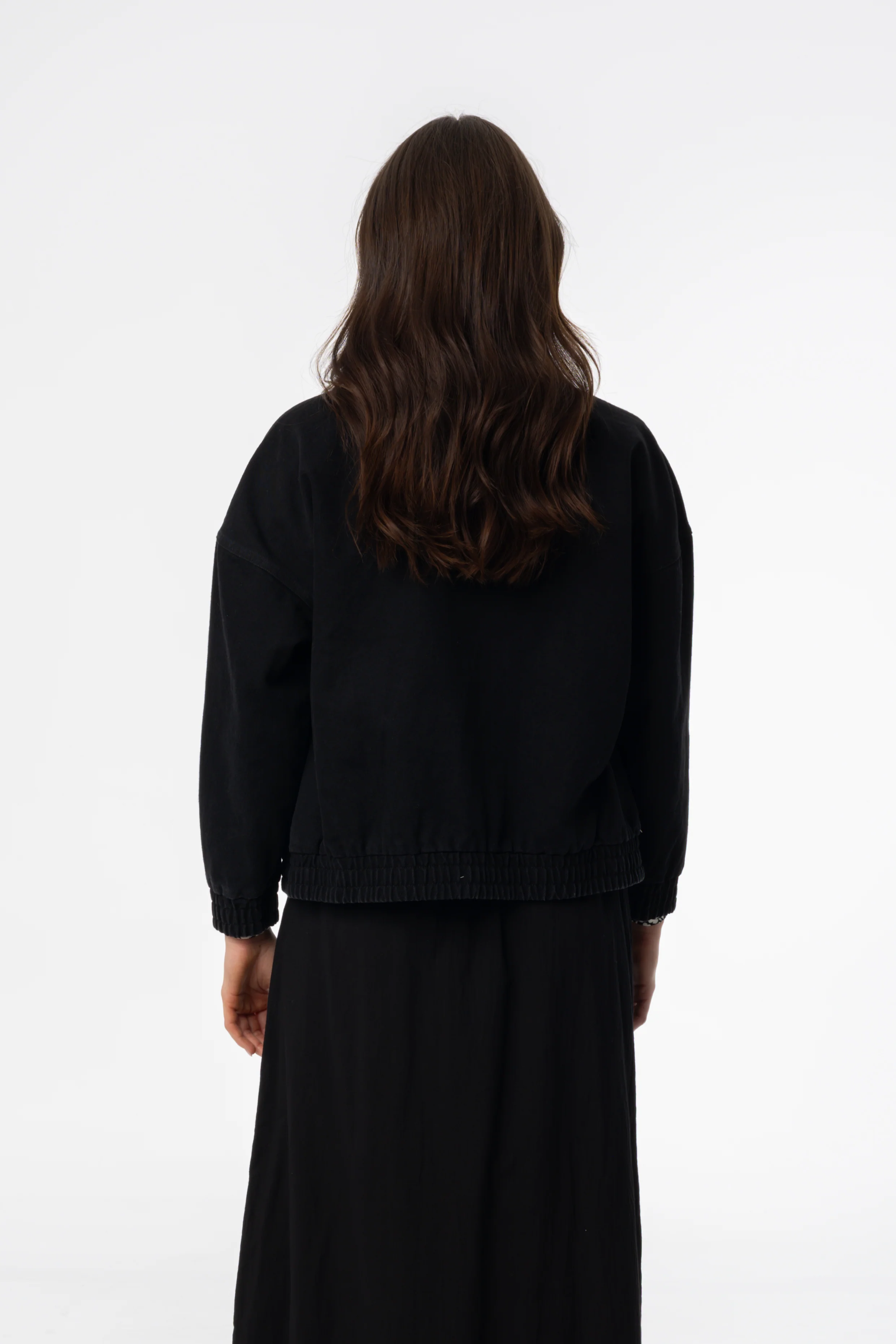Black Denim Oversized Jacket - Image 3