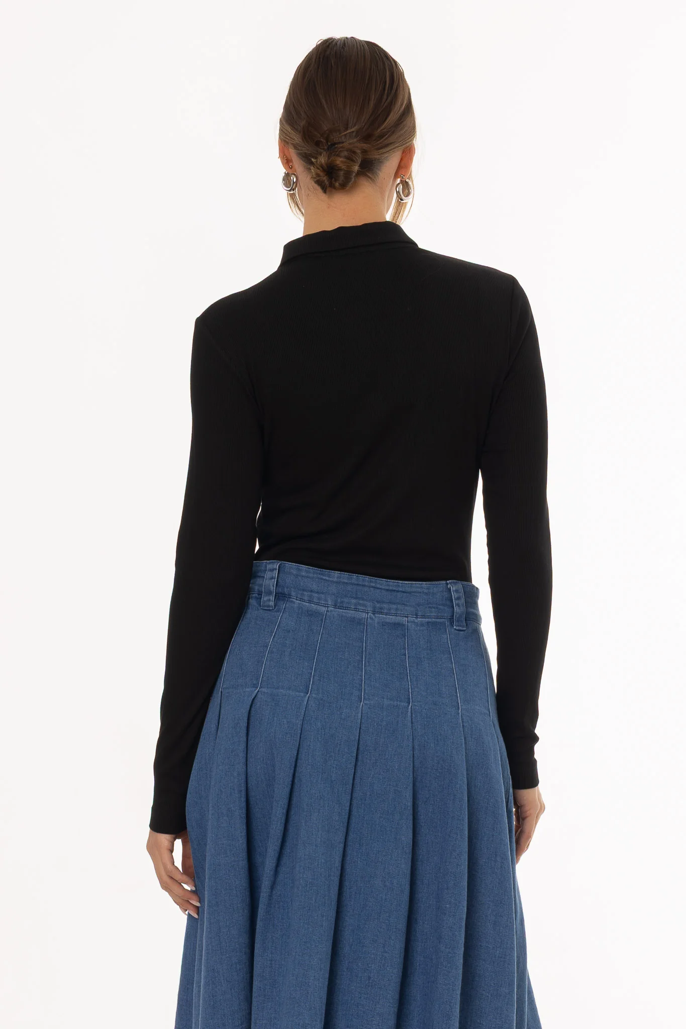 Black Drawstring Polo T-Shirt - Image 3