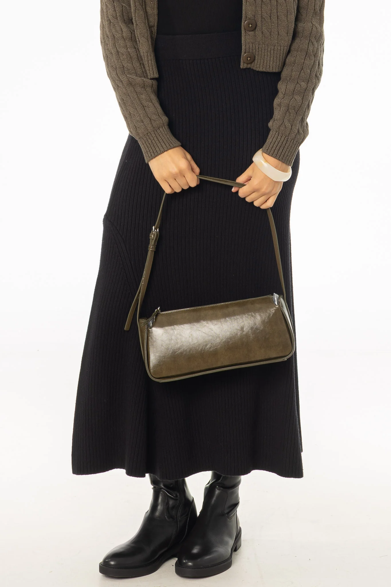 Black Knit Circle Skirt - Image 2