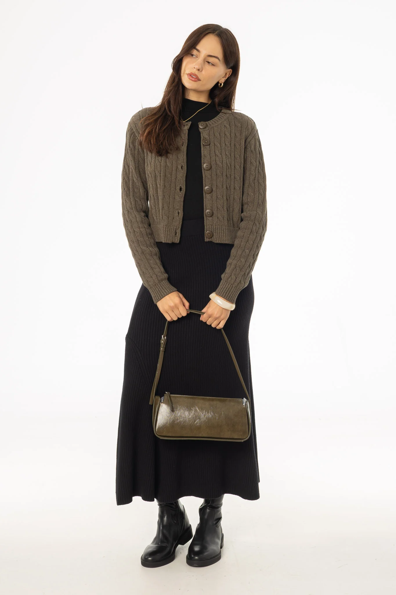 Black Knit Circle Skirt - Image 5