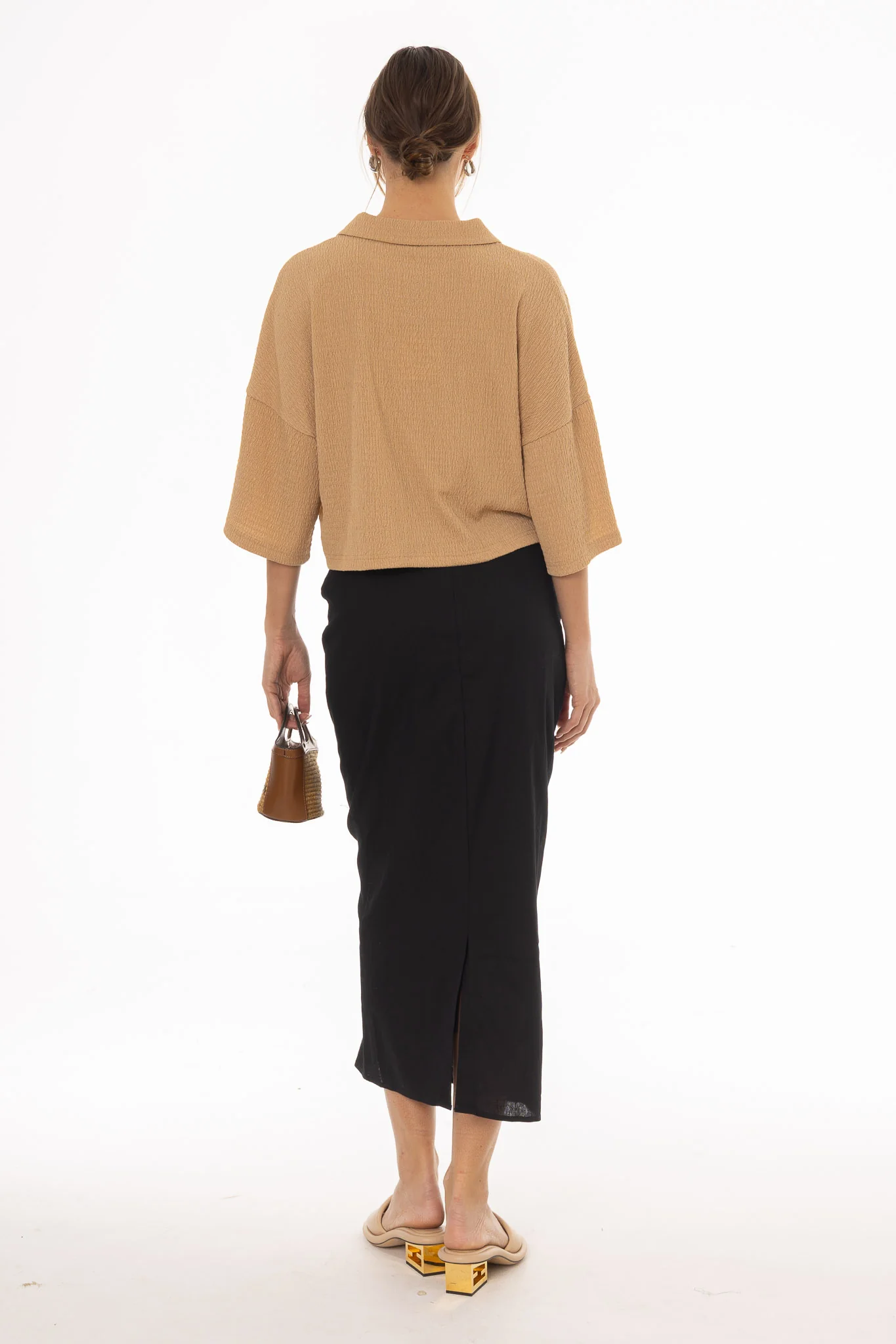 Black Lace Trim Maxi Skirt - Image 3