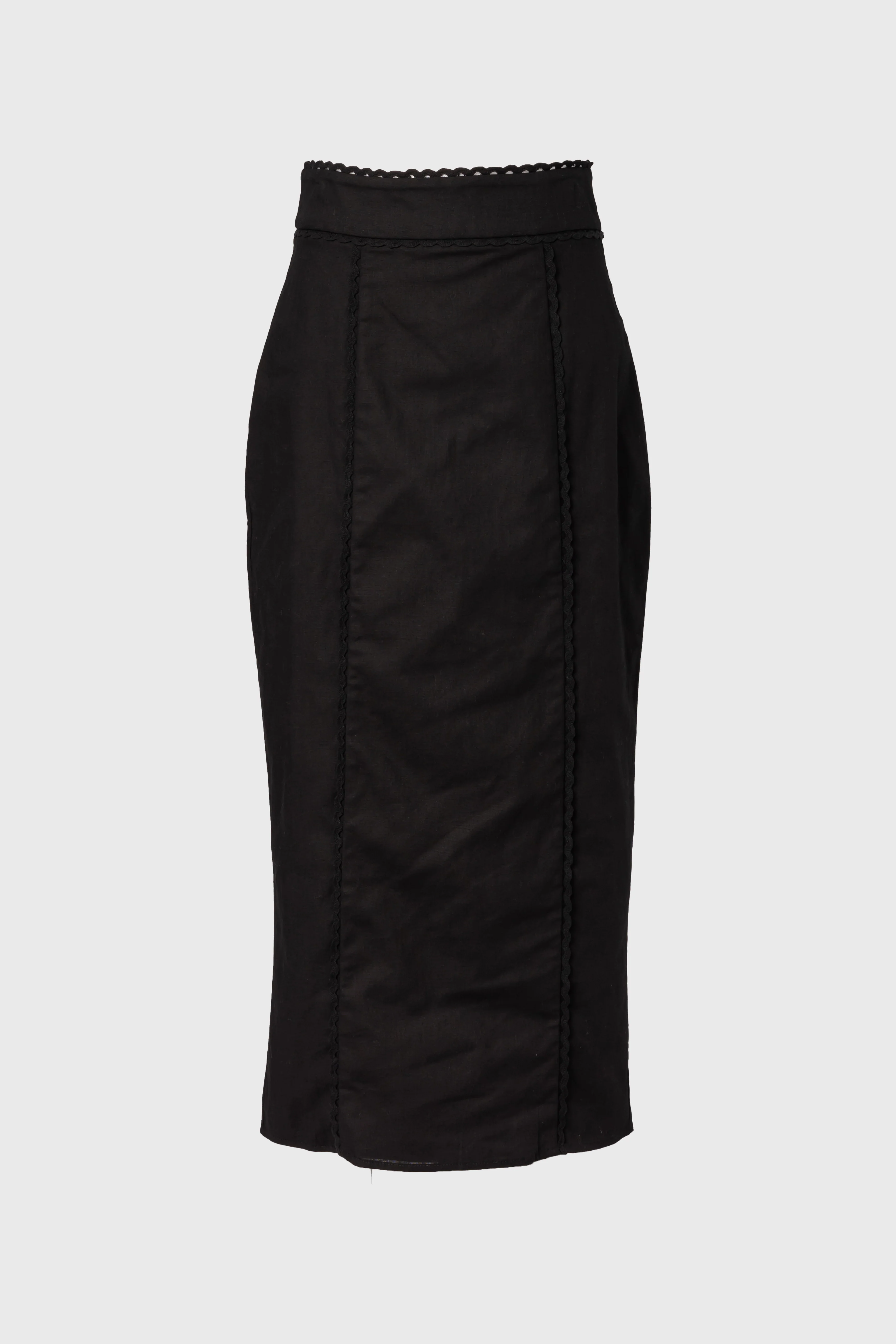 Black Lace Trim Maxi Skirt - Image 6