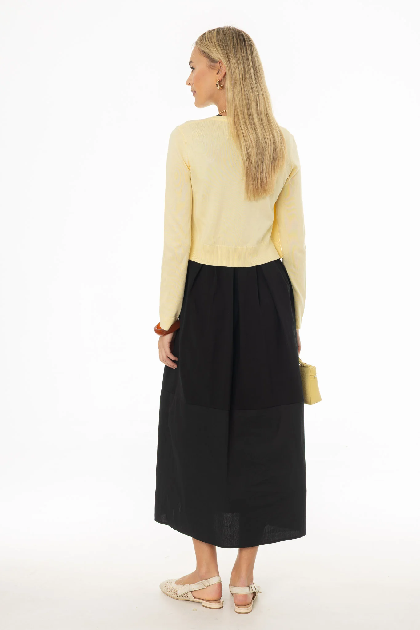 Black Mixed Fabric Jumper - Image 4