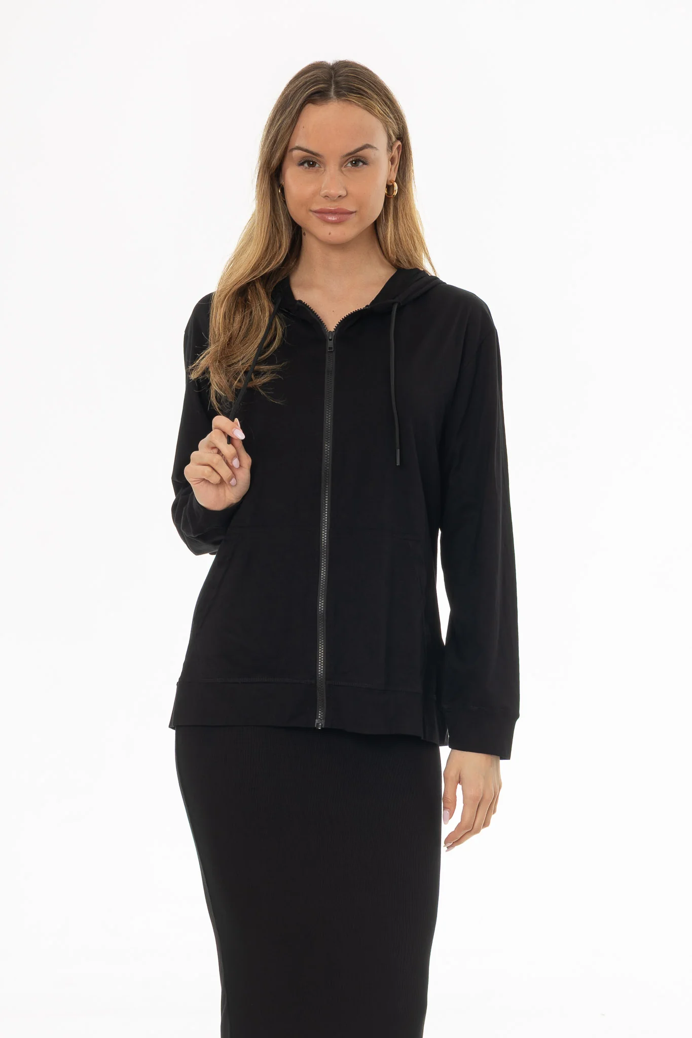 Black Oversized Zip Up Hoodie - Image 5