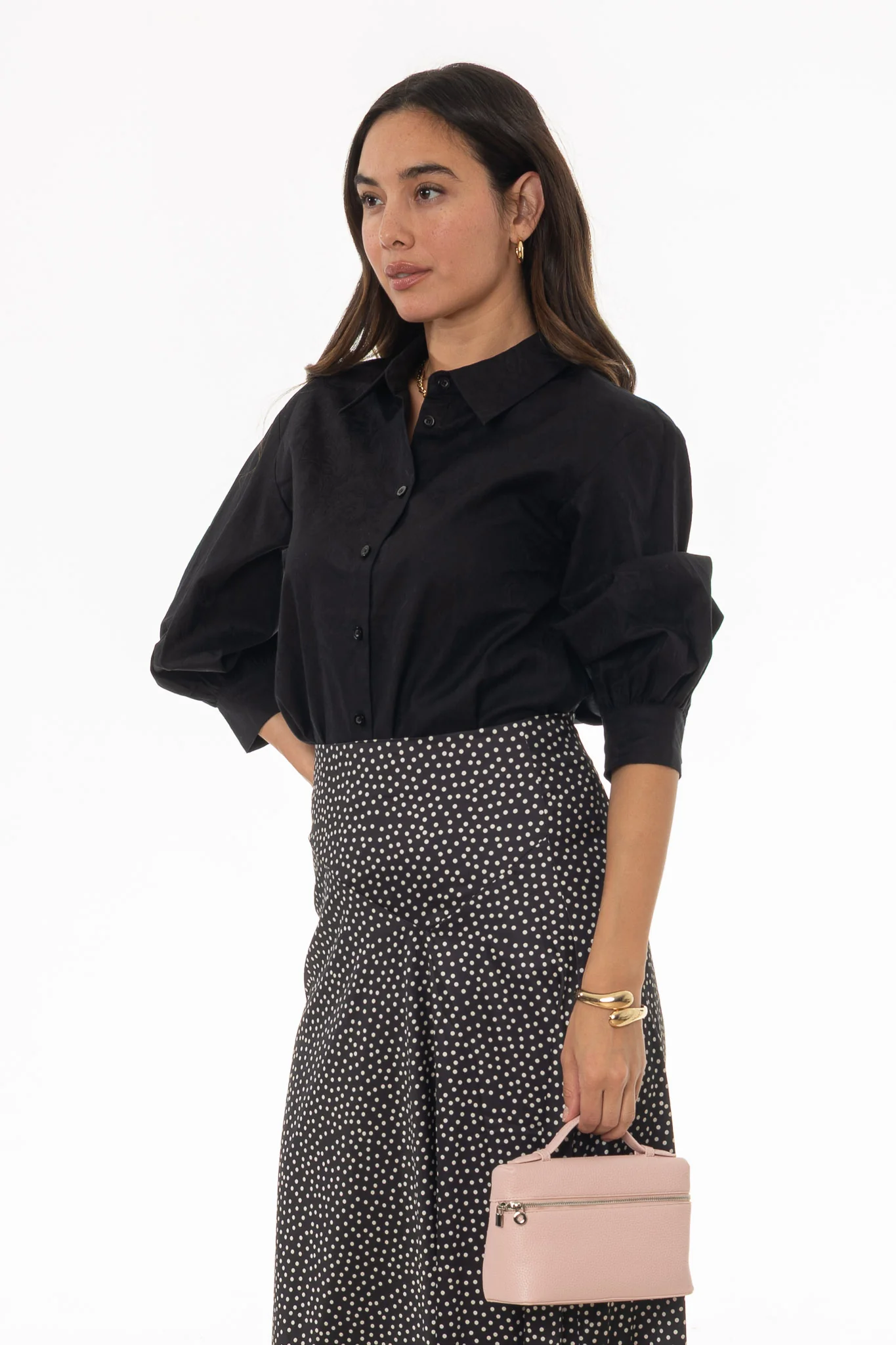 Black Paisley 3/4 Sleeve Blouse - Image 3