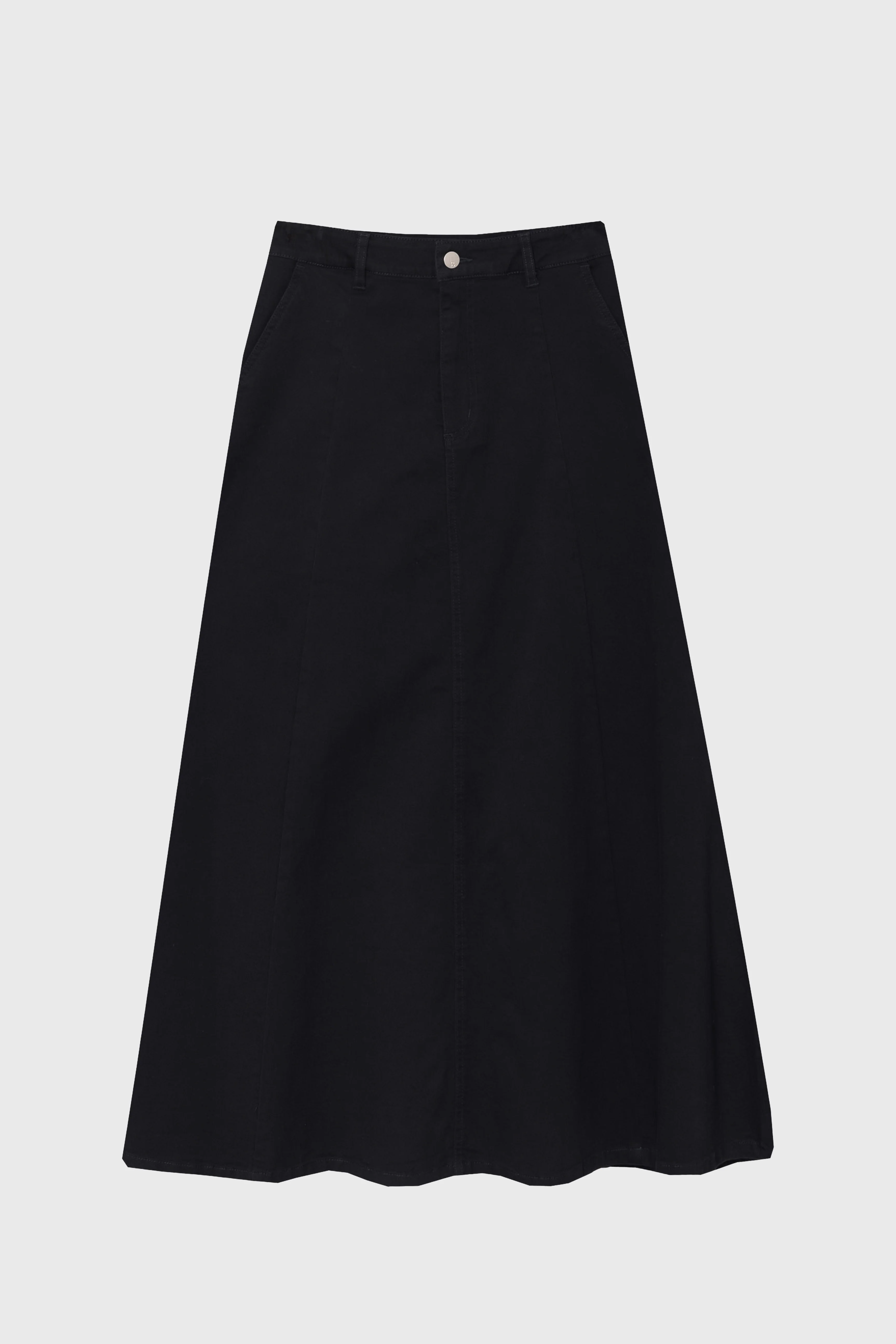 Black Panel Flare Maxi Skirt - Image 6