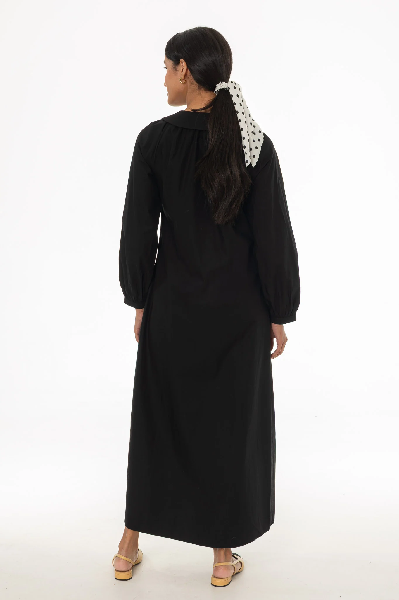 Black Peter Pan Collar Shirt Dress - Image 4