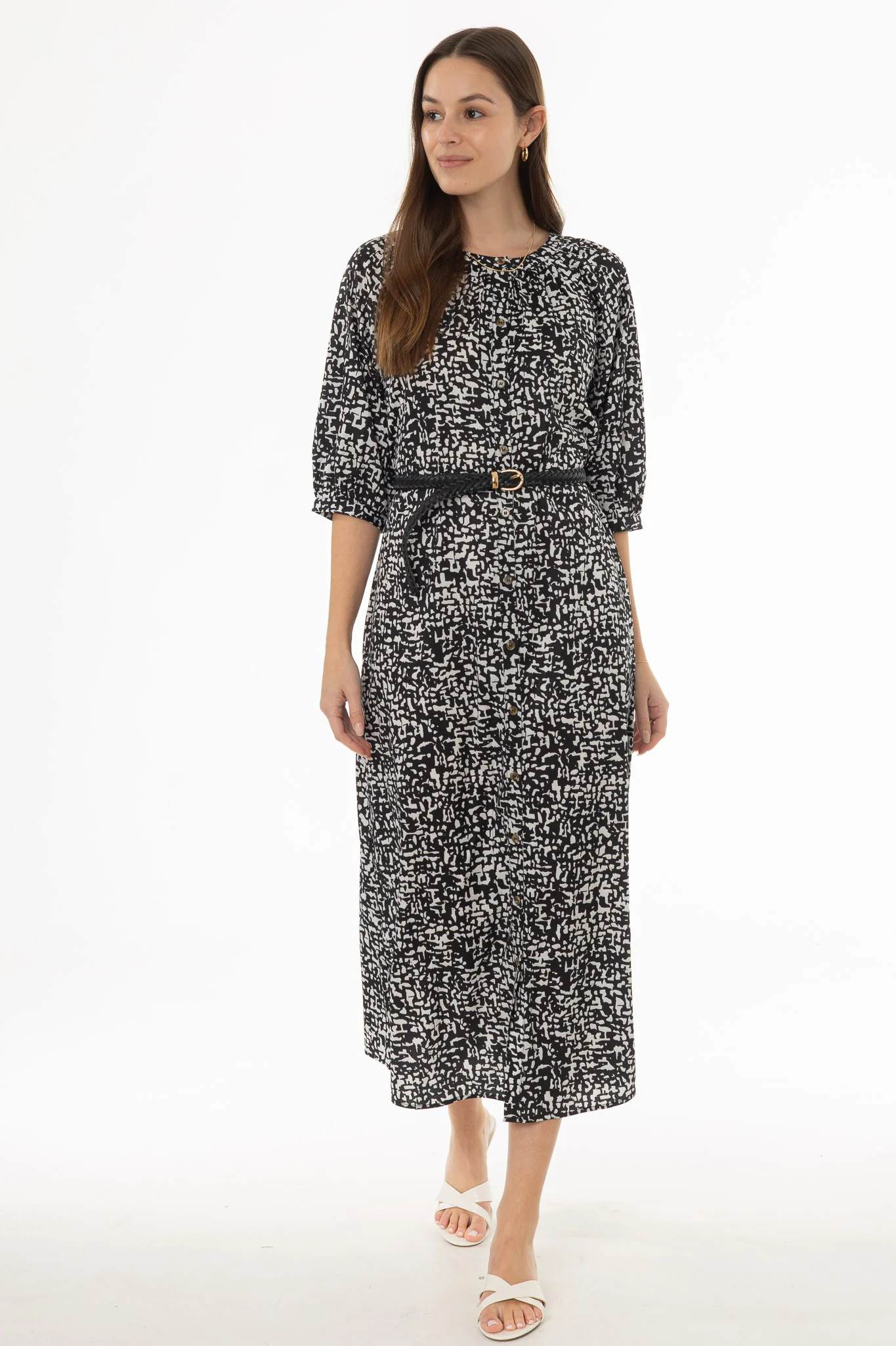 Black Printed Maxi Dress - Image 2