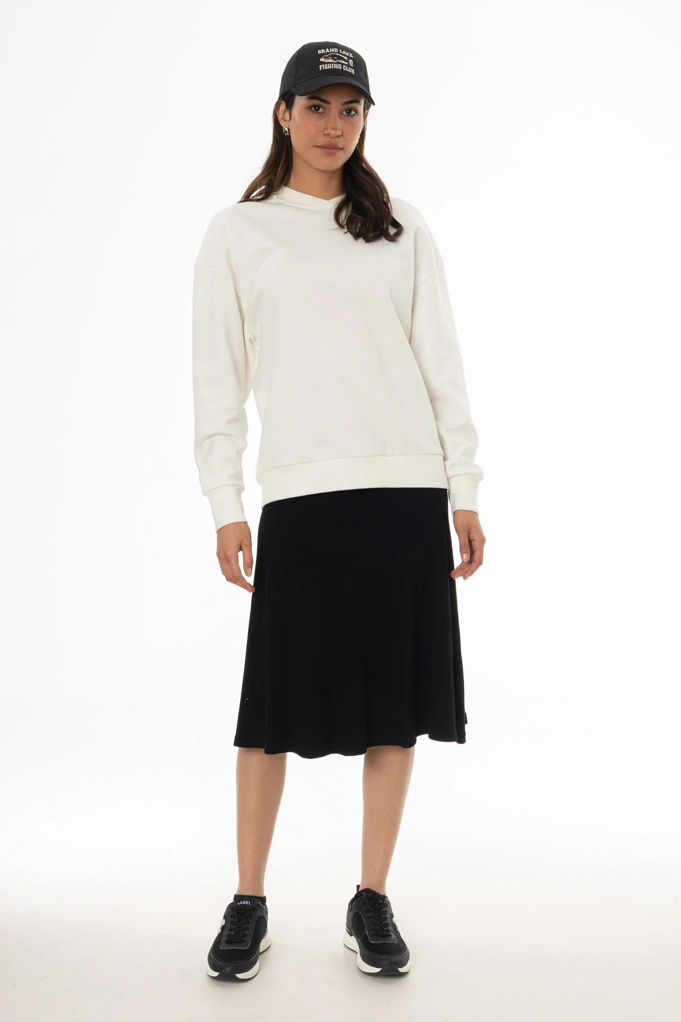 Black Ribbed Basic Flare Skirt - Image 5