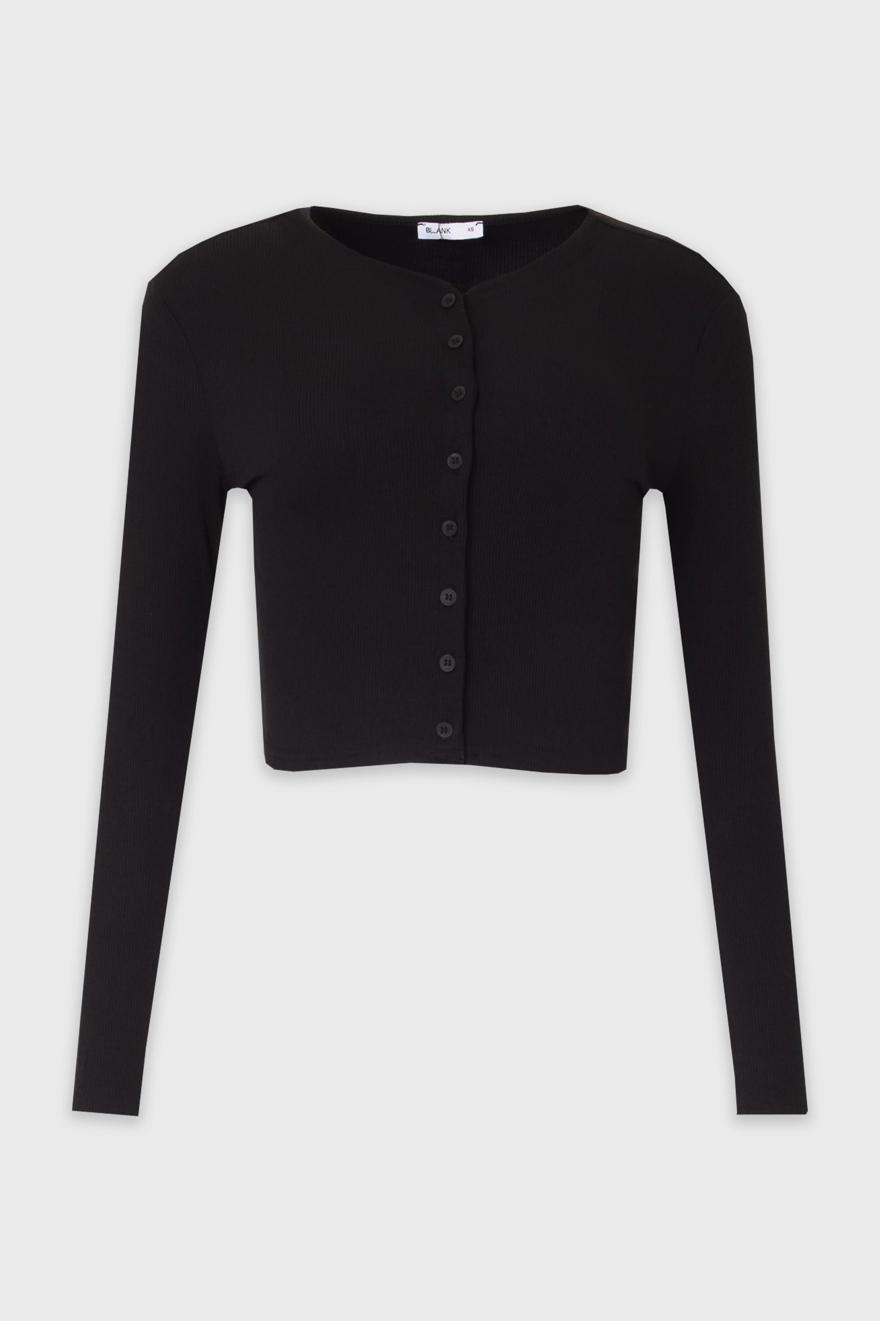 Black Ribbed Cardigan - Image 6
