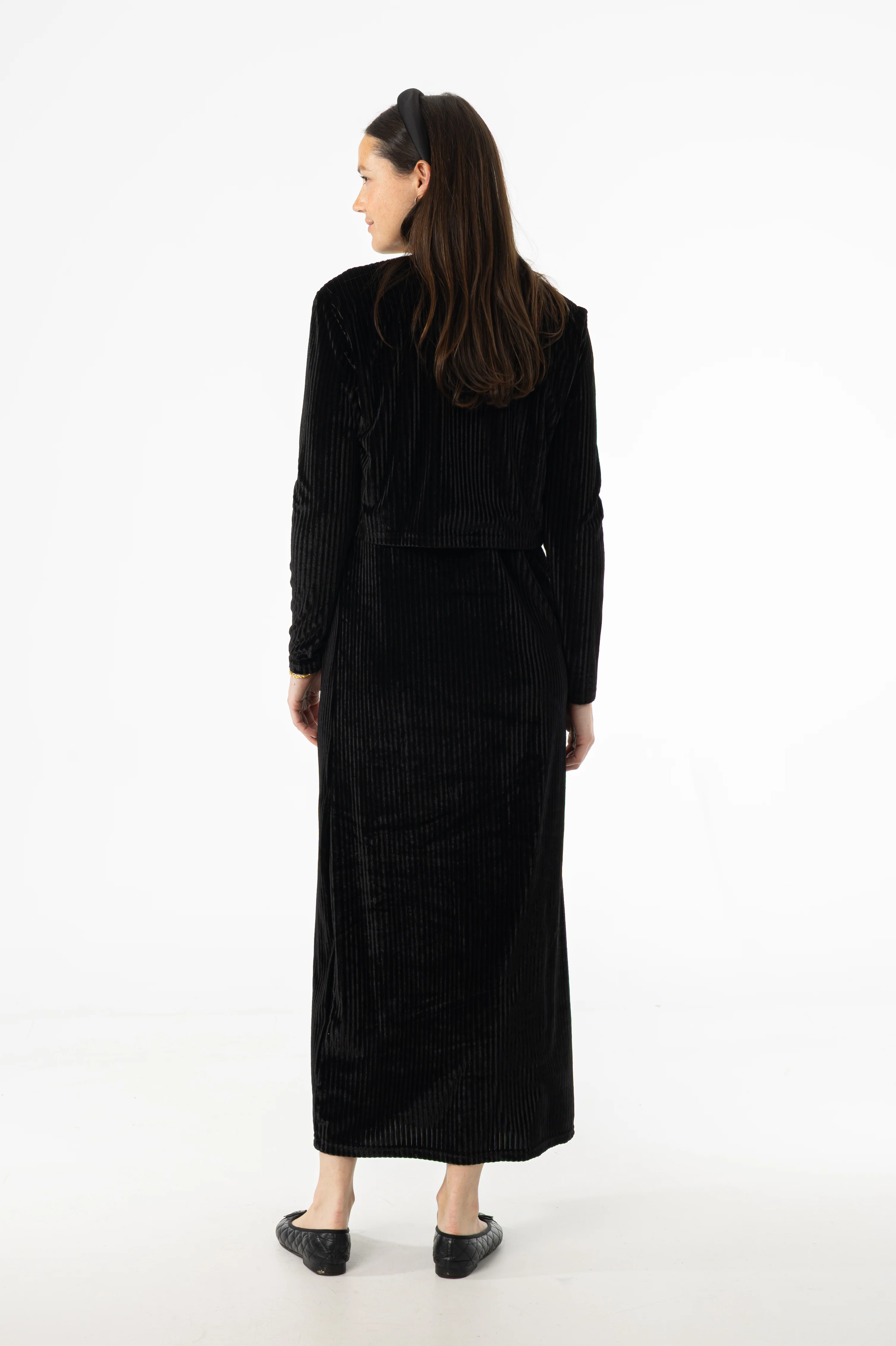 Black Ribbed Velour Jumper - Image 4
