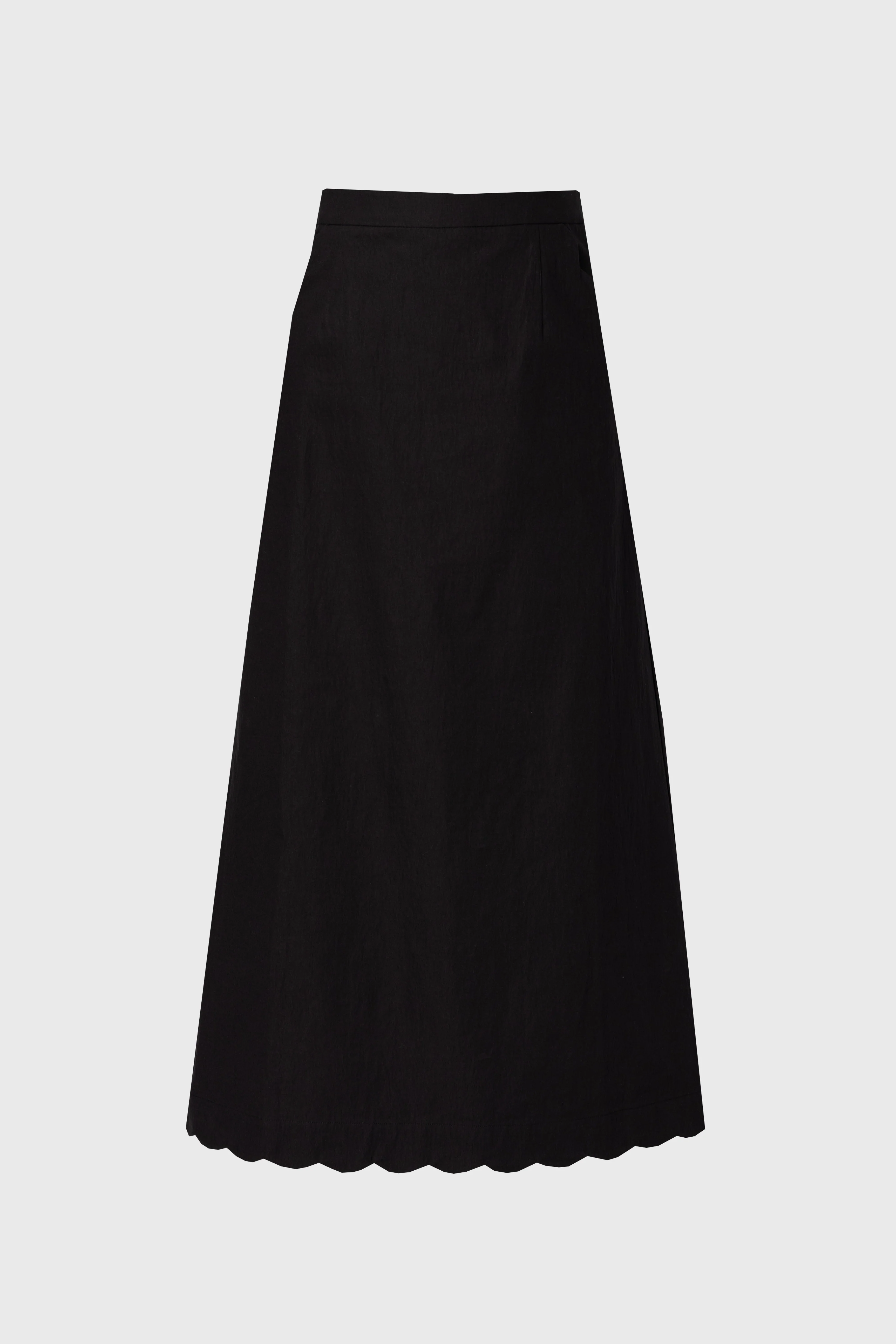 Black Scalloped Maxi Skirt - Image 5
