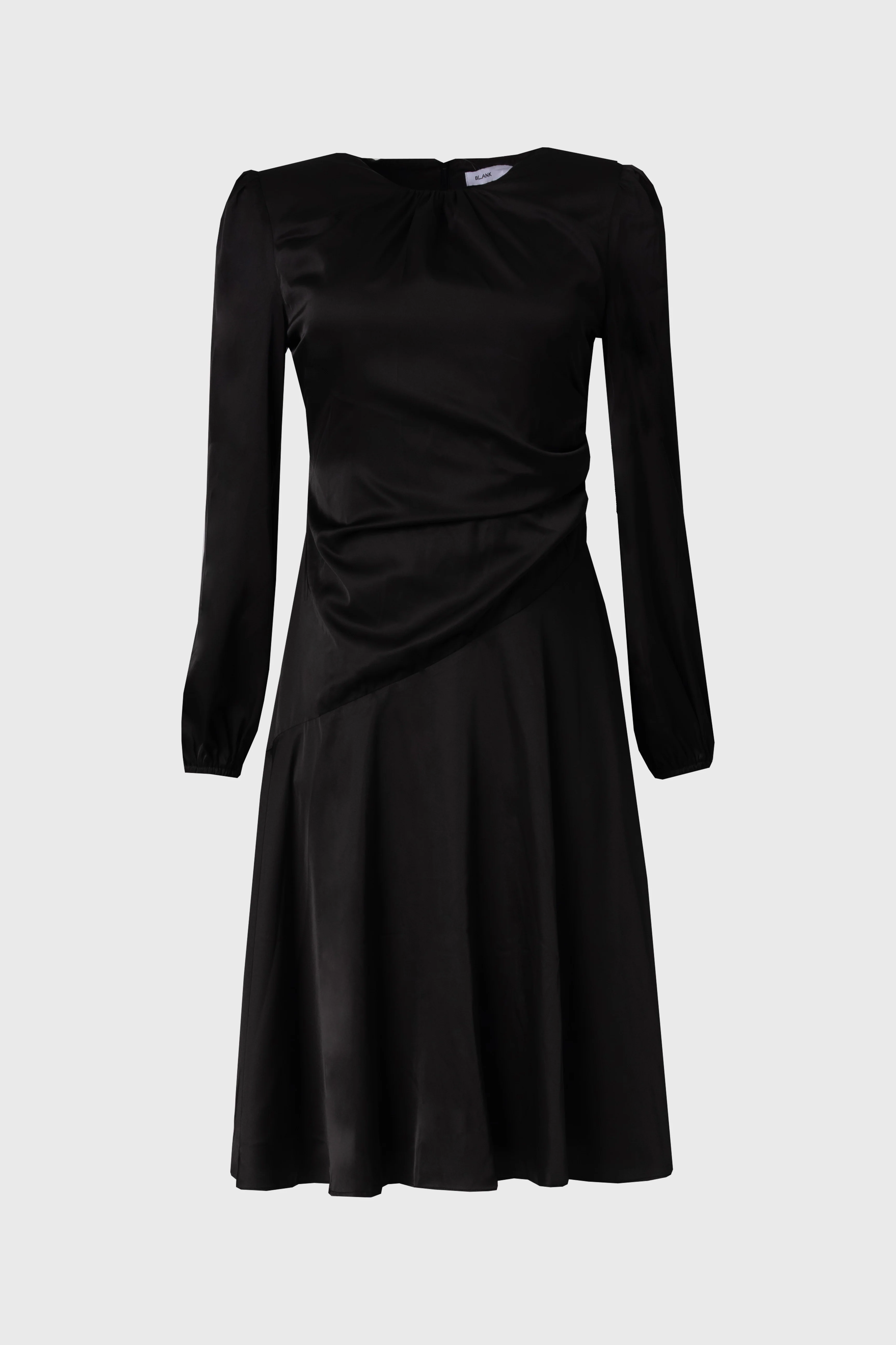Black Side Draped Dress - Image 6