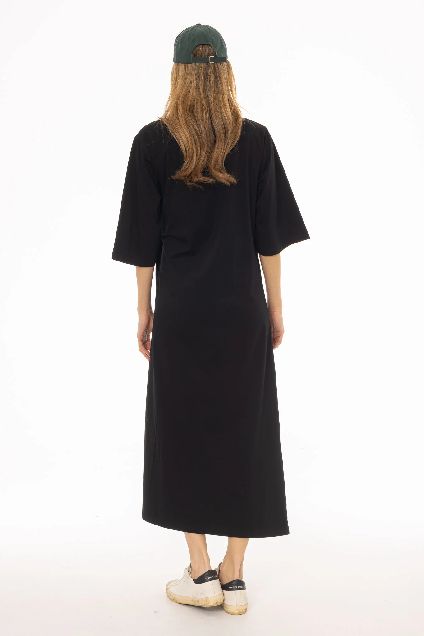 Black Side Tie T-Shirt Maxi Dress - Image 5