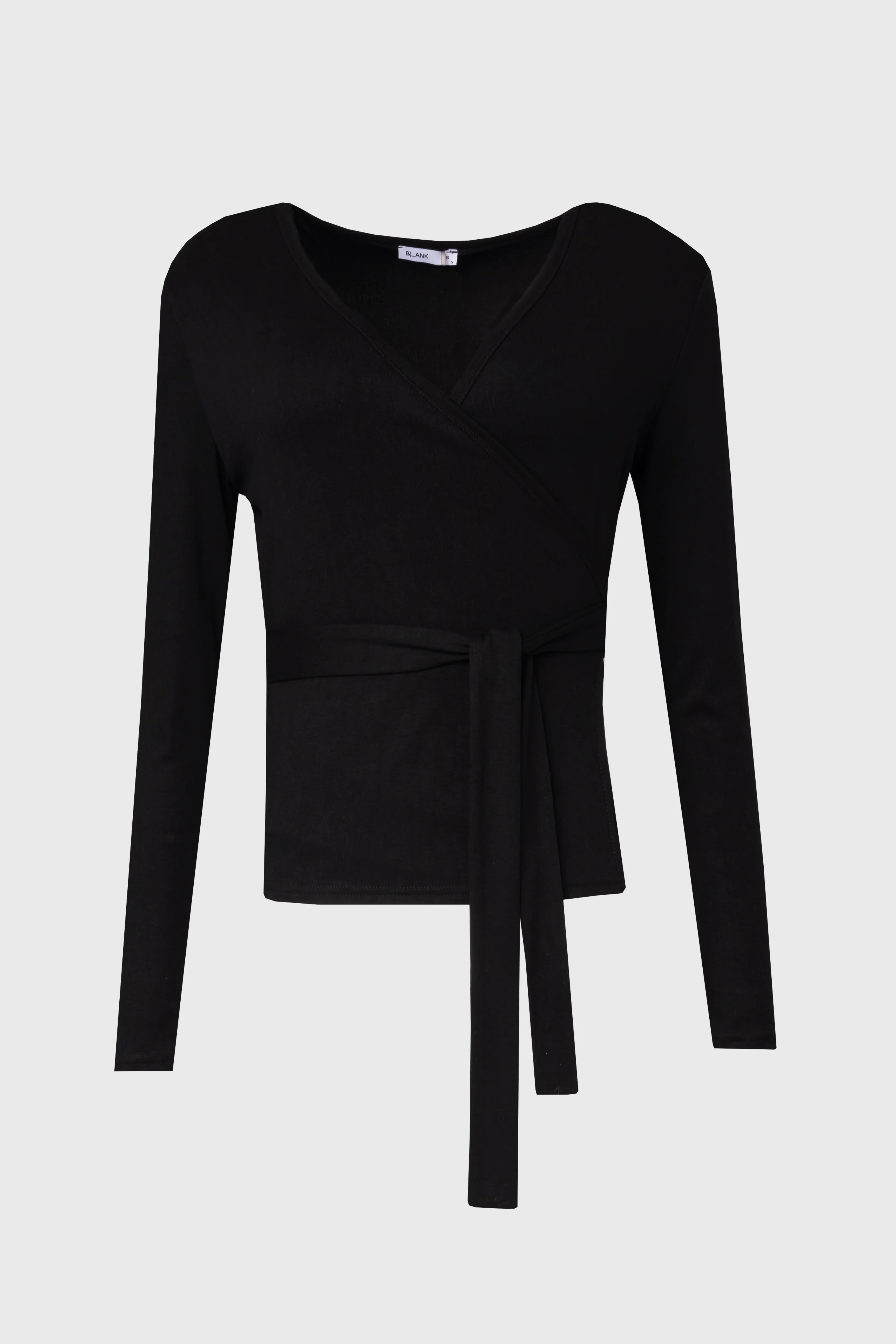 Black Solid Wrap T-Shirt - Image 6