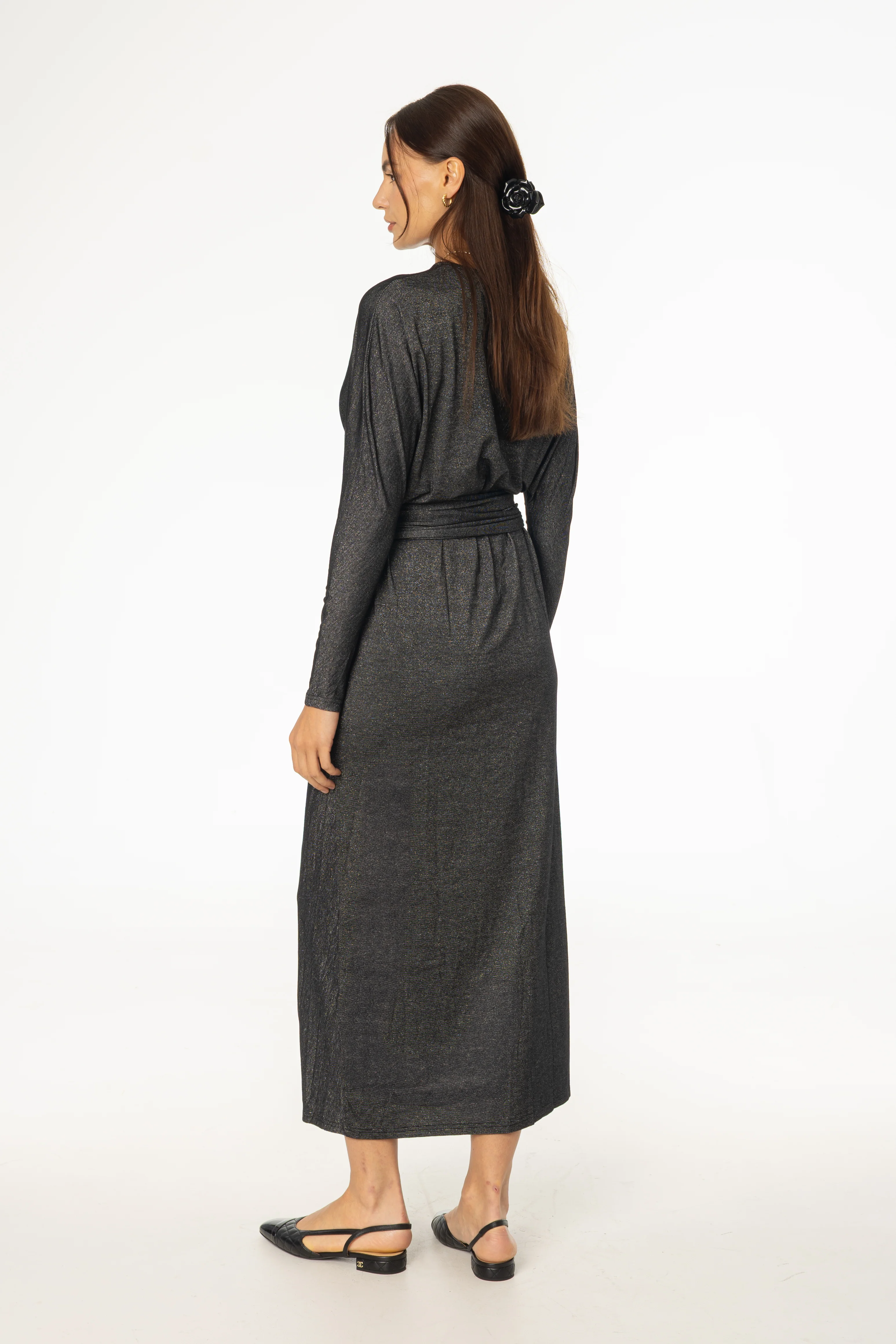 Black Sparkle Tie Wrap Maxi - Image 4