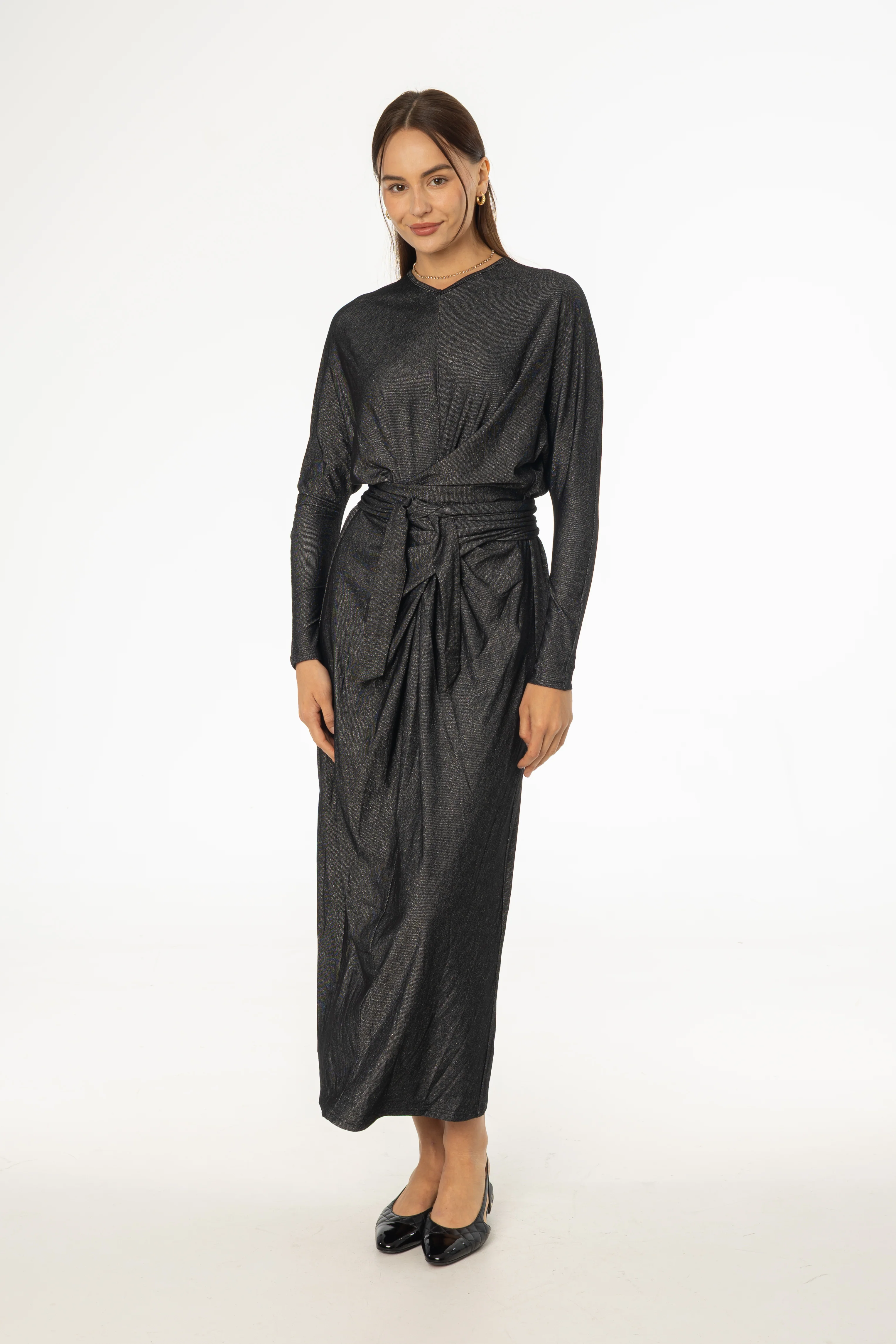 Black Sparkle Tie Wrap Maxi - Image 5