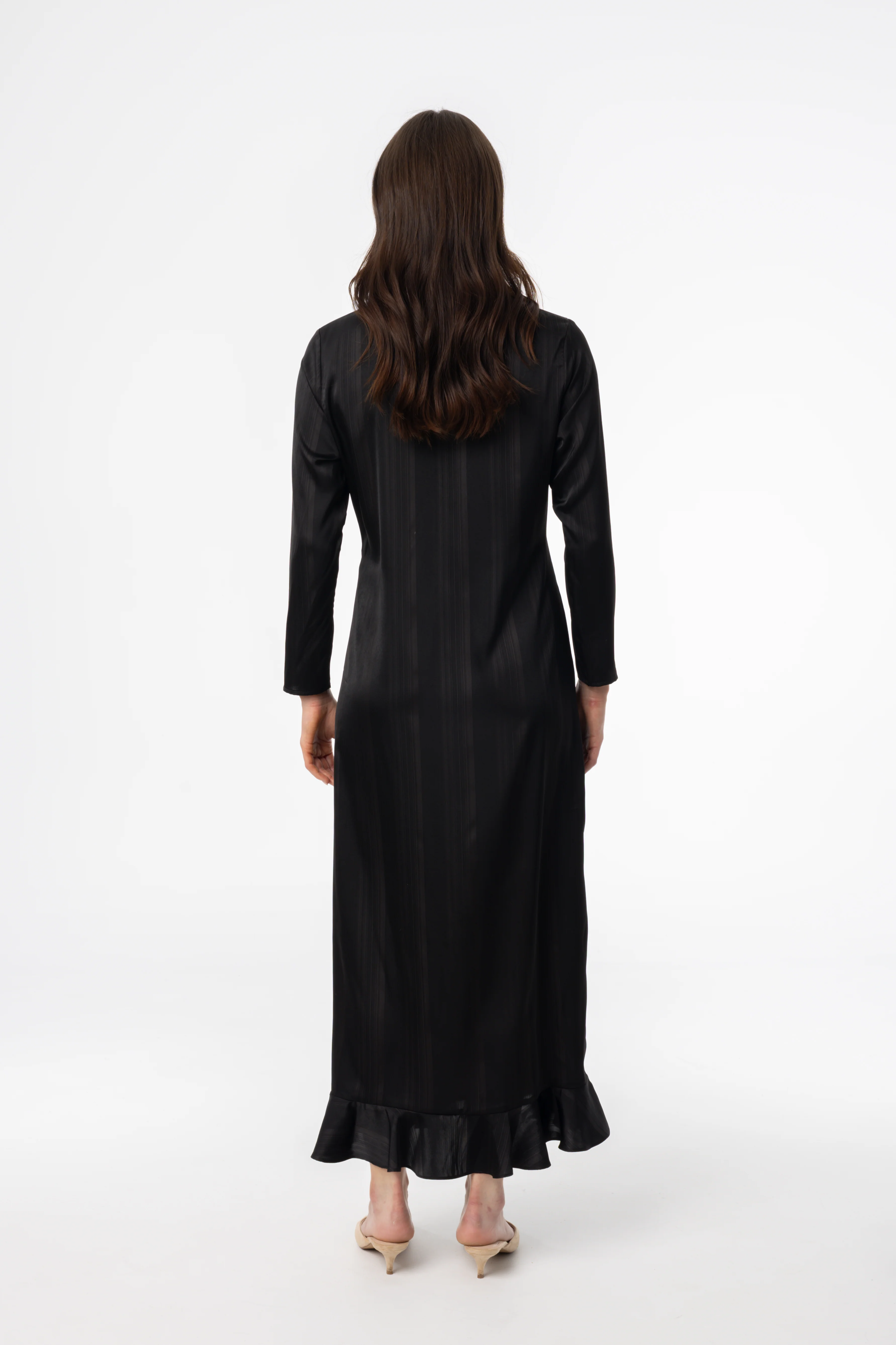 Black Striped Button Down Maxi - Image 3