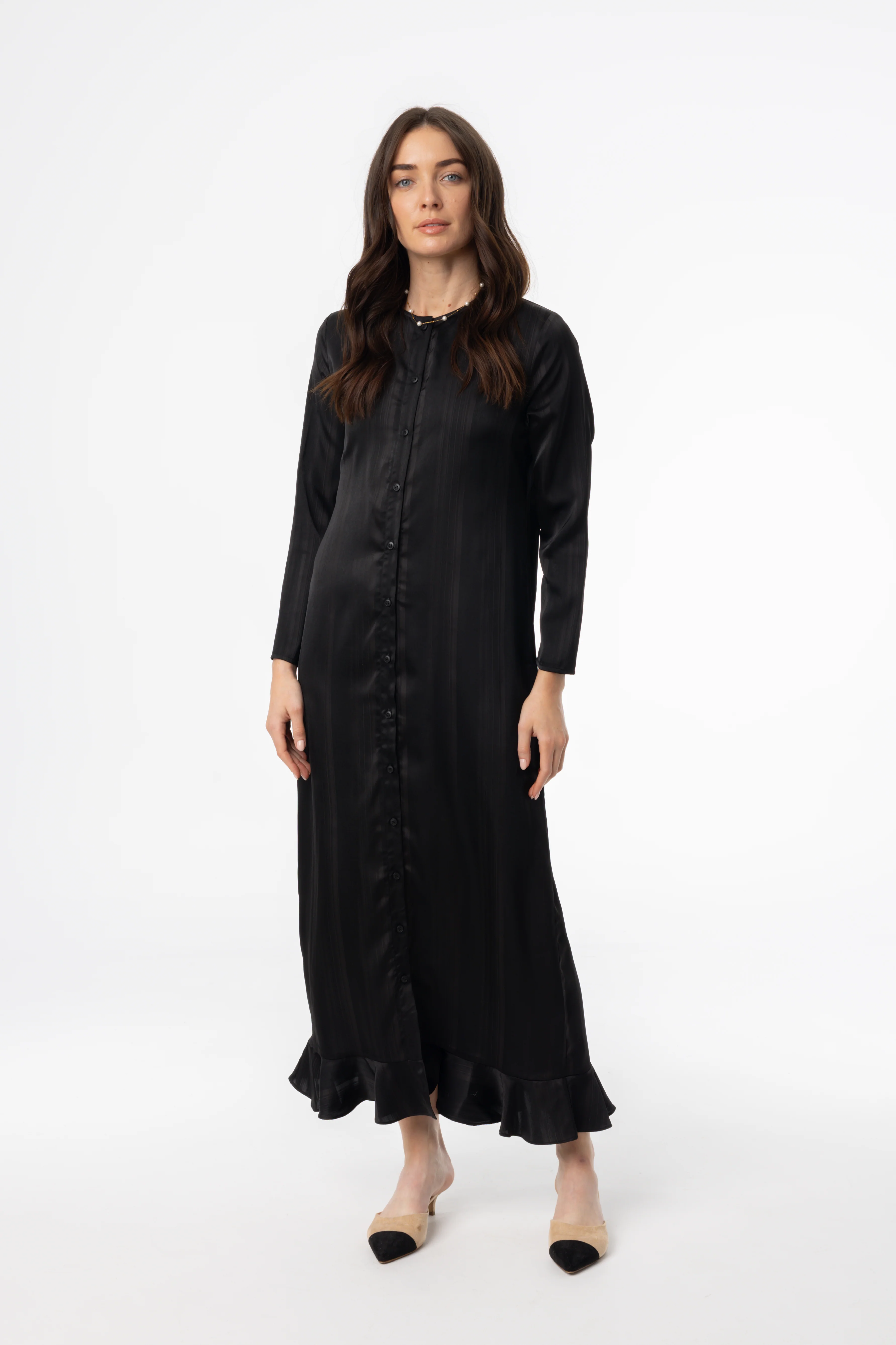 Black Striped Button Down Maxi - Image 4