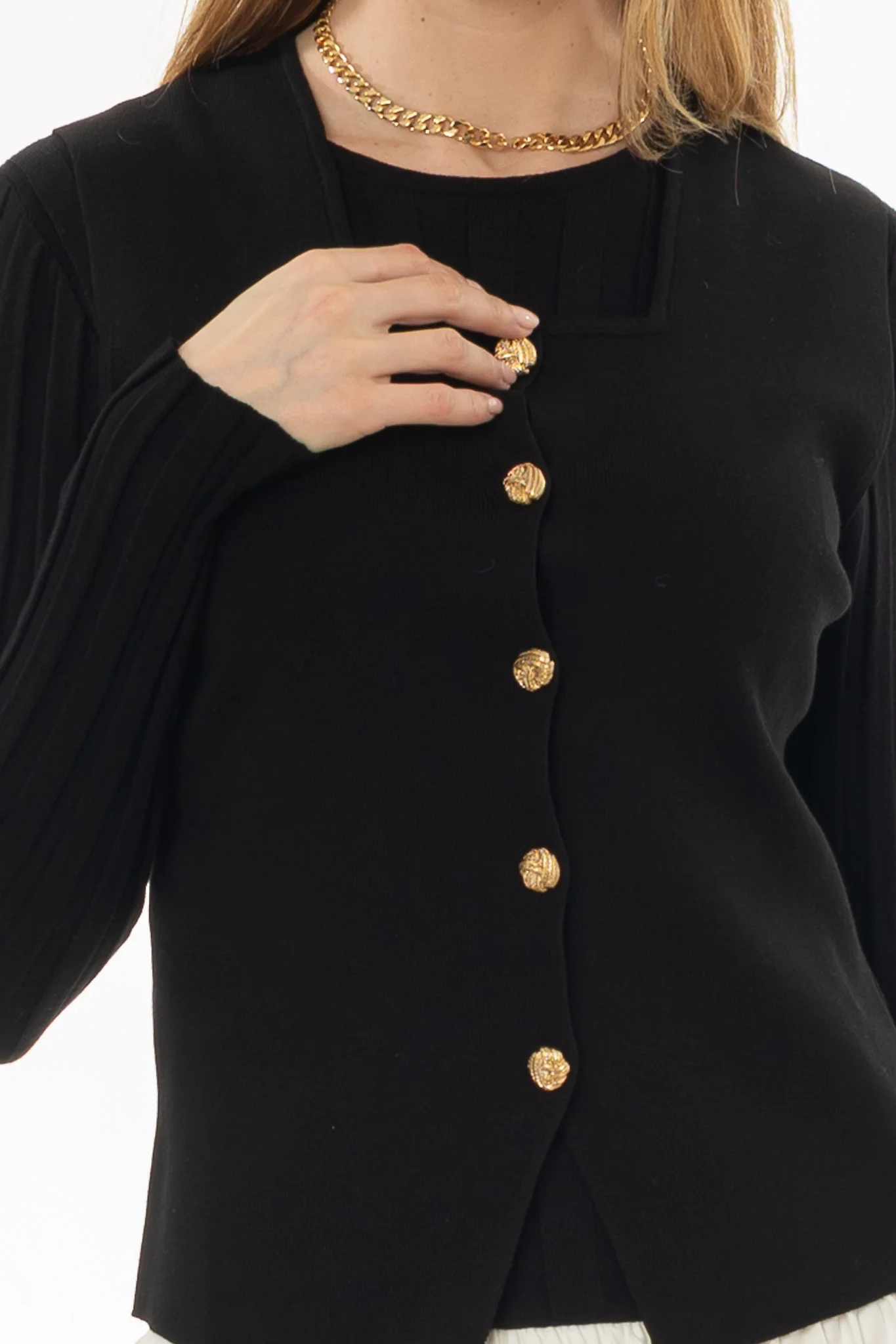 Black Thin Knit Overlay - Image 2