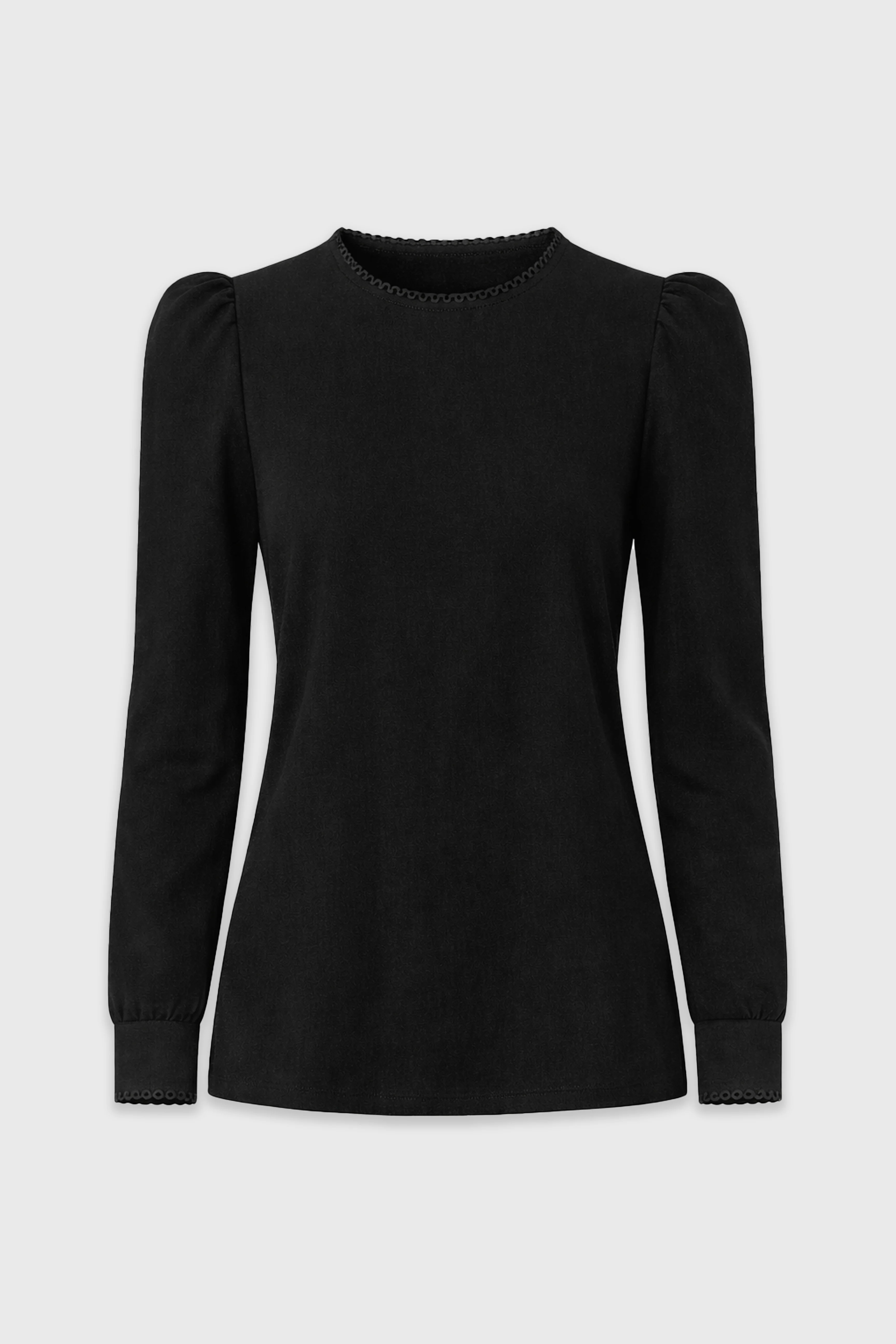 Black Trim Detail Blouse - Image 6