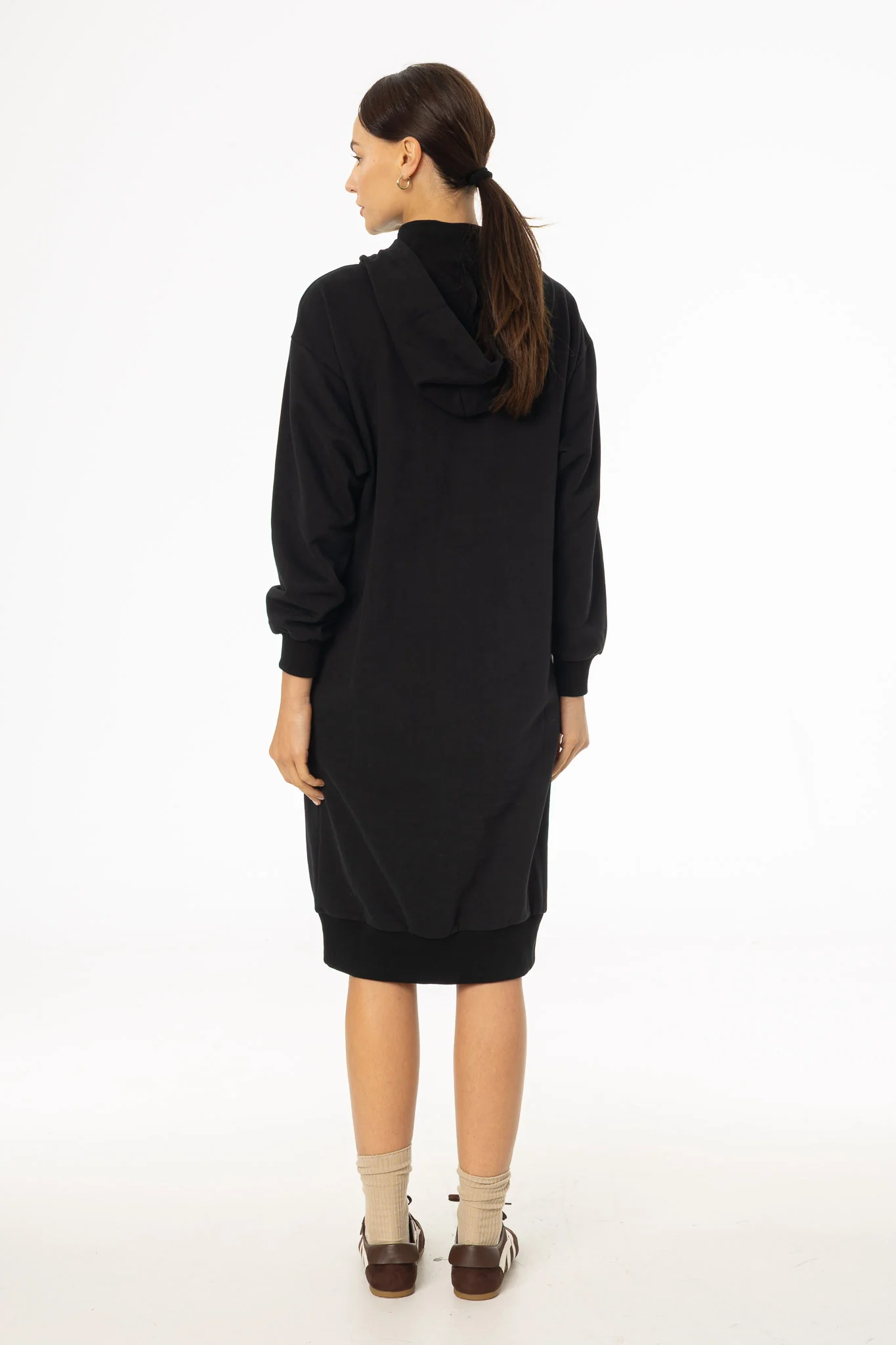 Black Turtleneck Sweatshirt Dress - Image 4