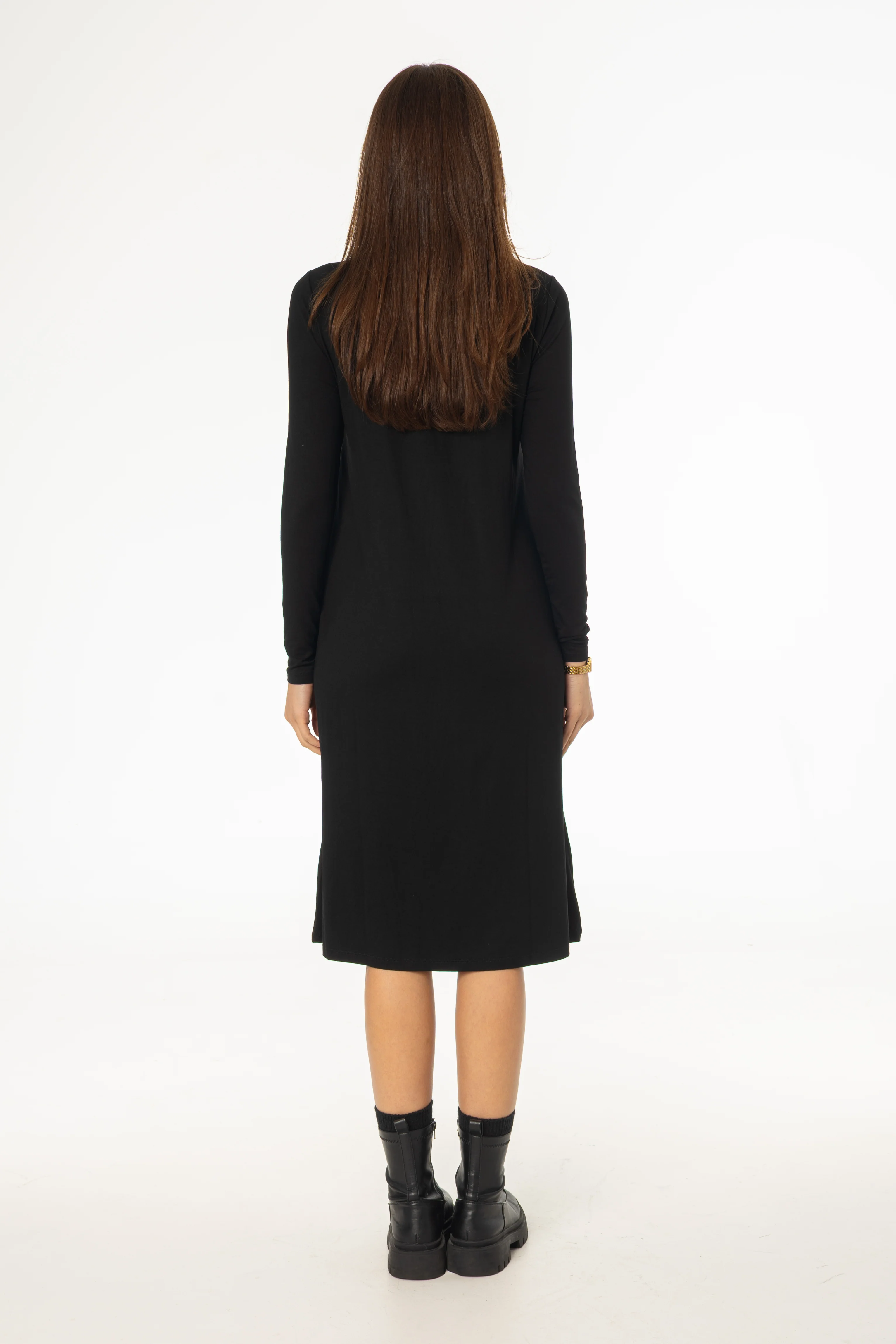 Black Turtleneck Swing Dress - Image 4