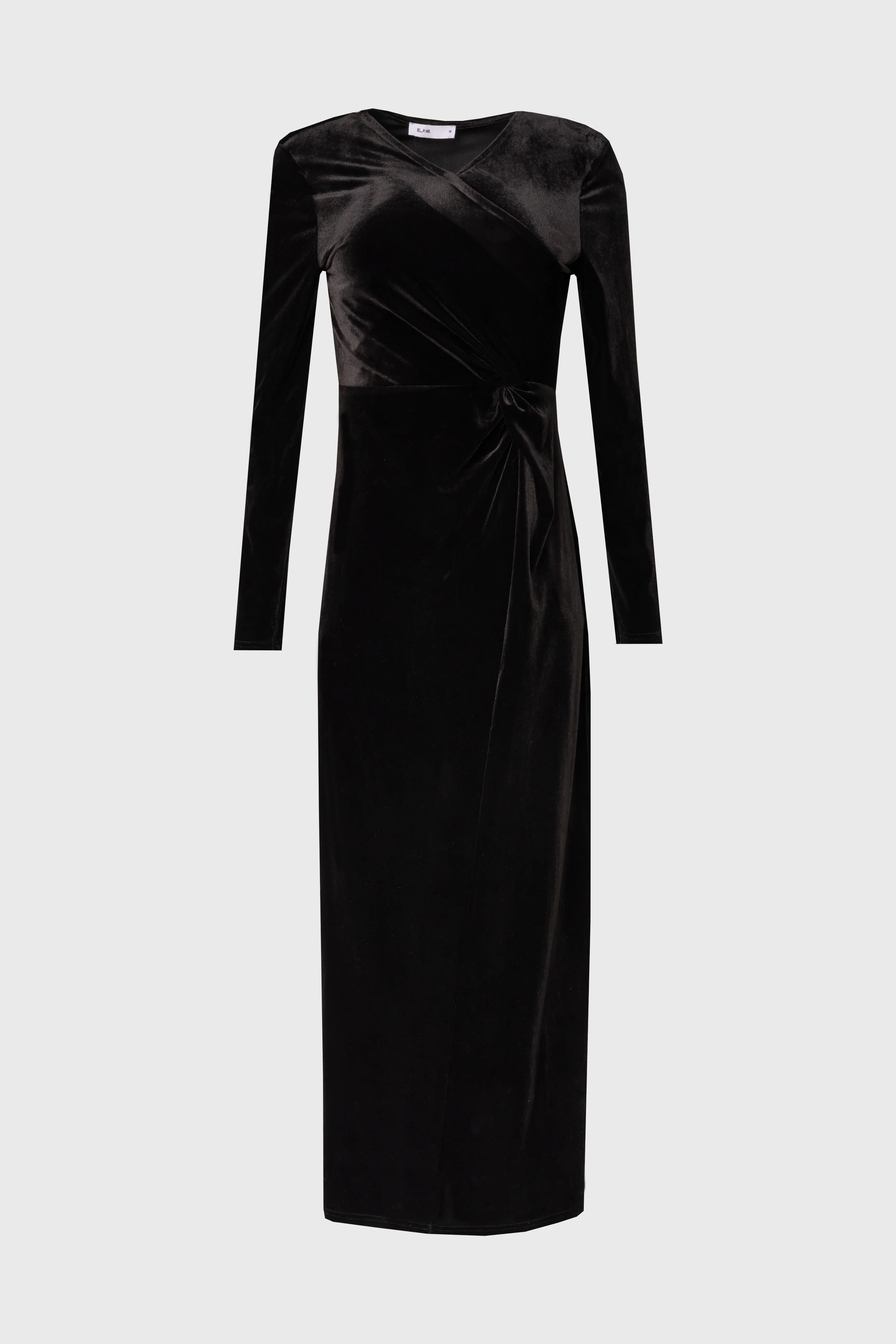 Black Twist Velour Maxi Dress - Image 6