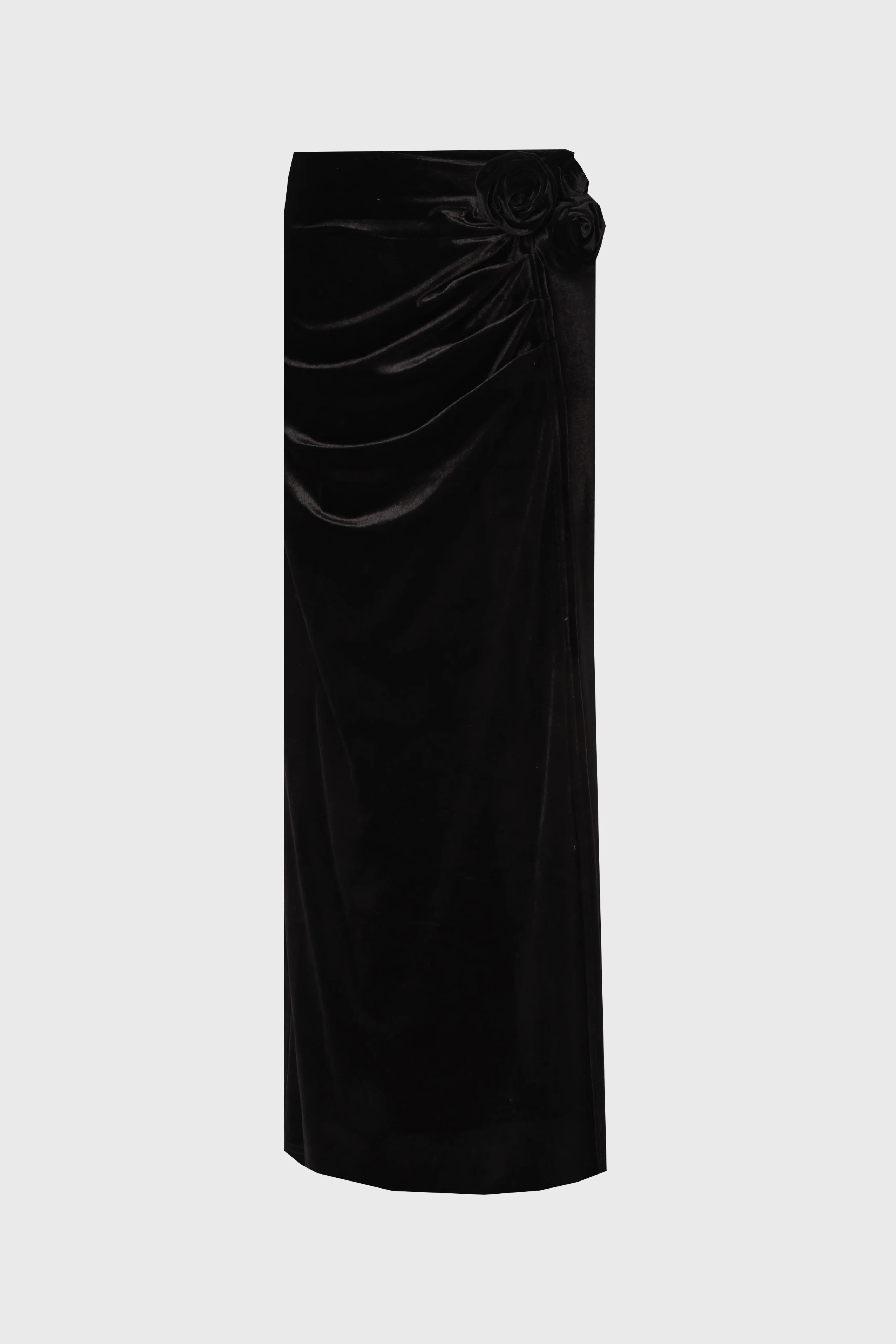 Black Velour Rose Skirt - Image 6