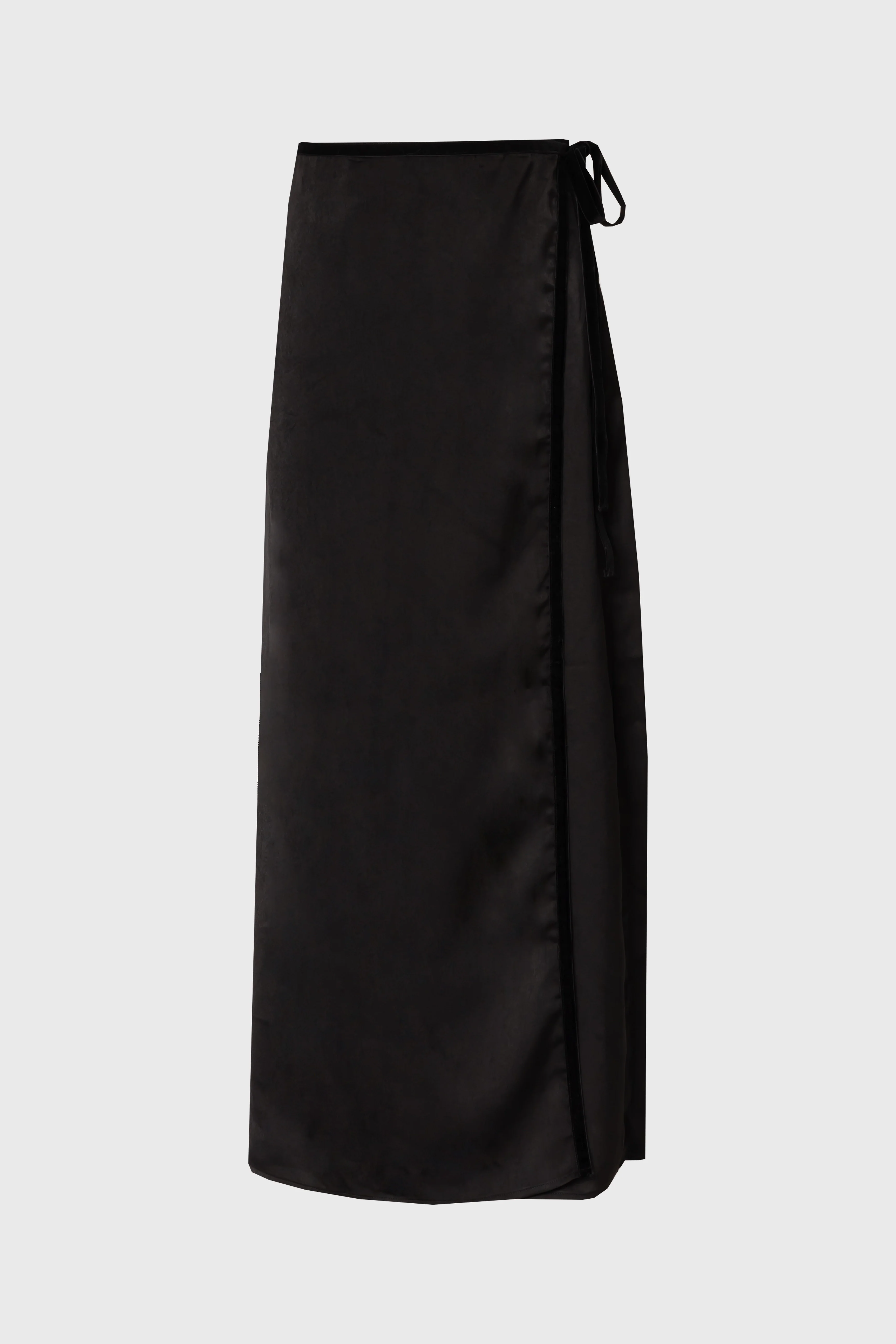Black Velour Trim Wrap Skirt - Image 5