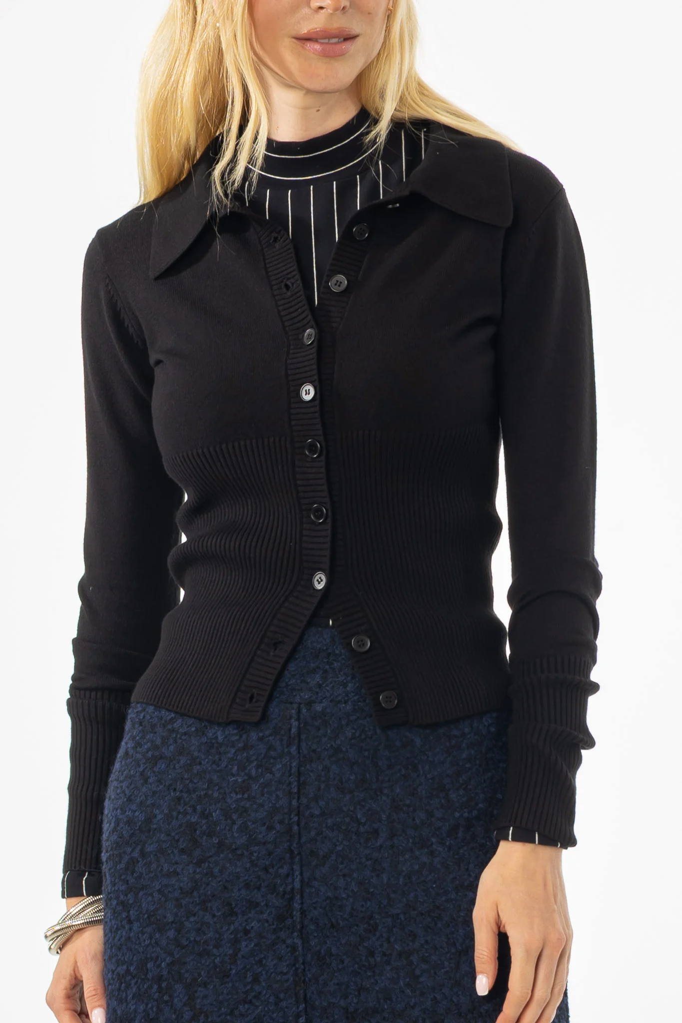 Black Waisted Cardigan - Image 2