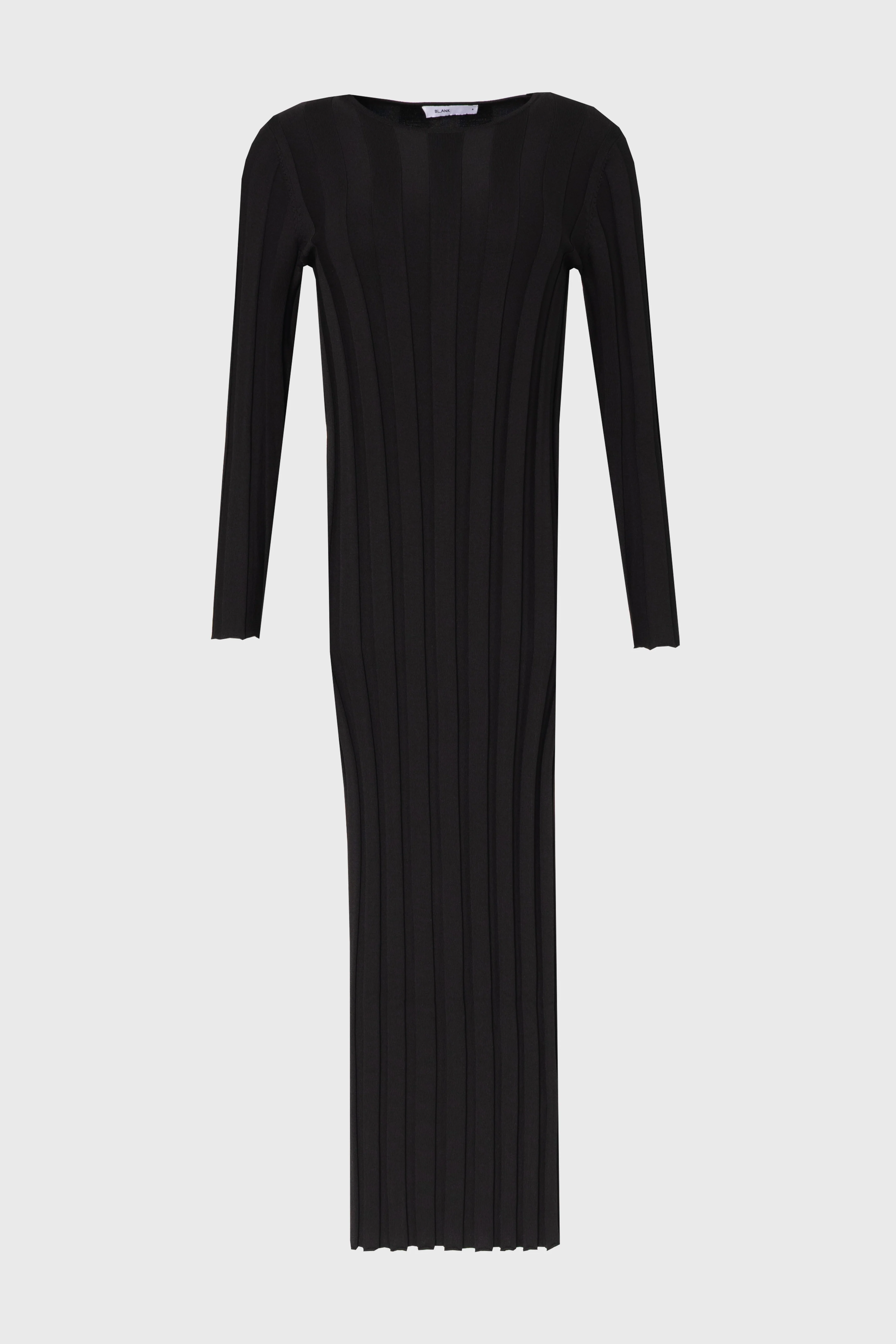 Black Wide Ribbed Maxi Dress - Image 6