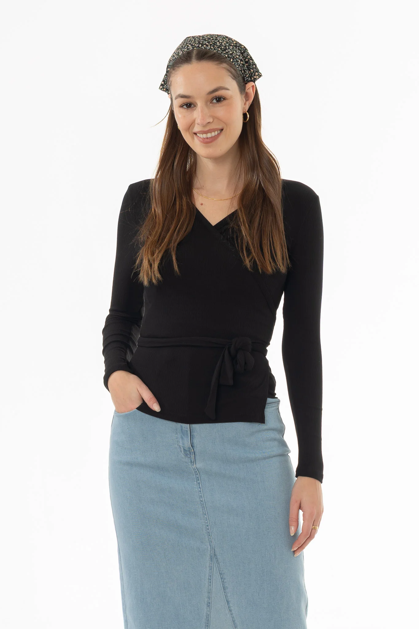 Black Wrap T-Shirt - Image 4