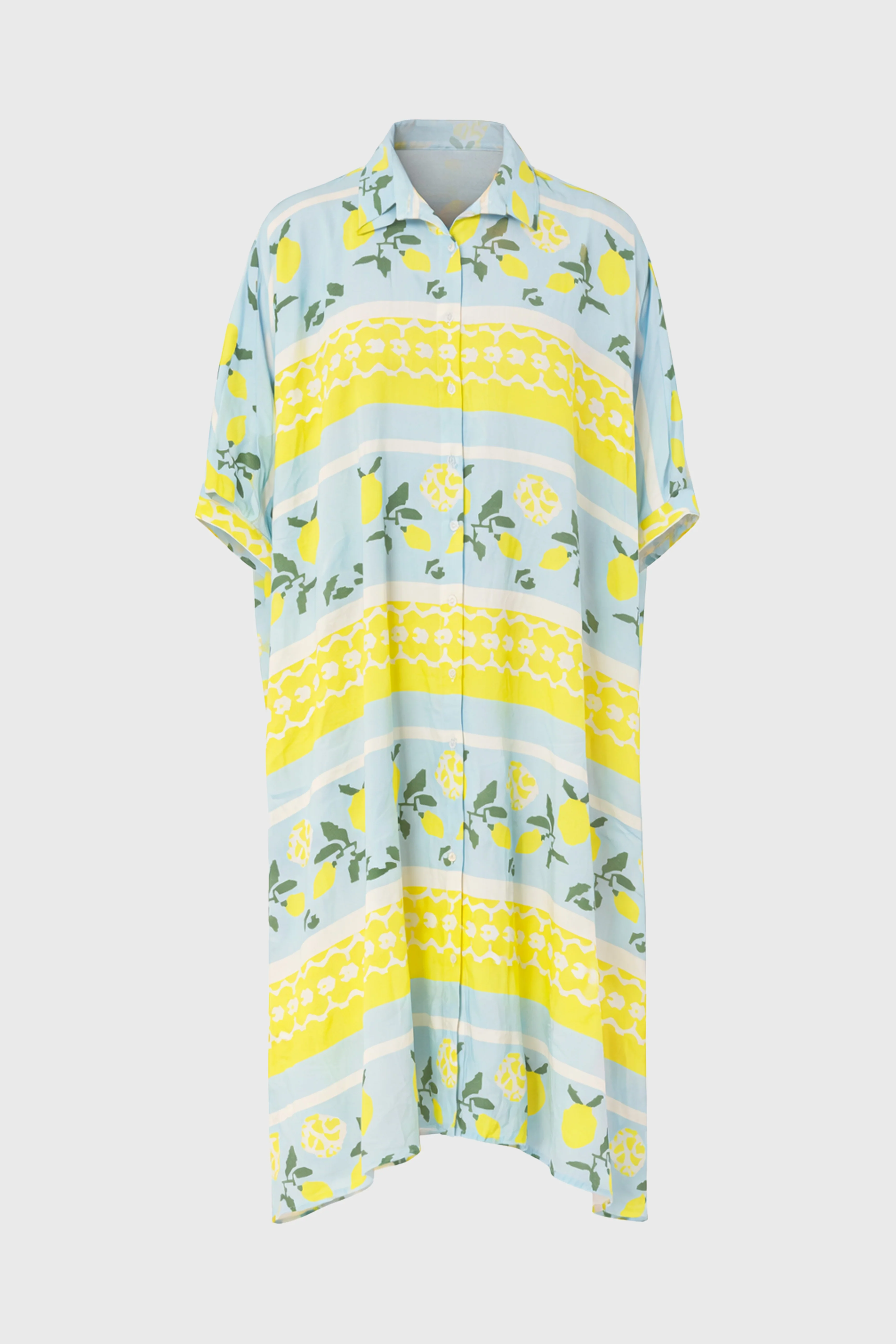 Blue And Yellow Oversized Shirt Dress - Image 6