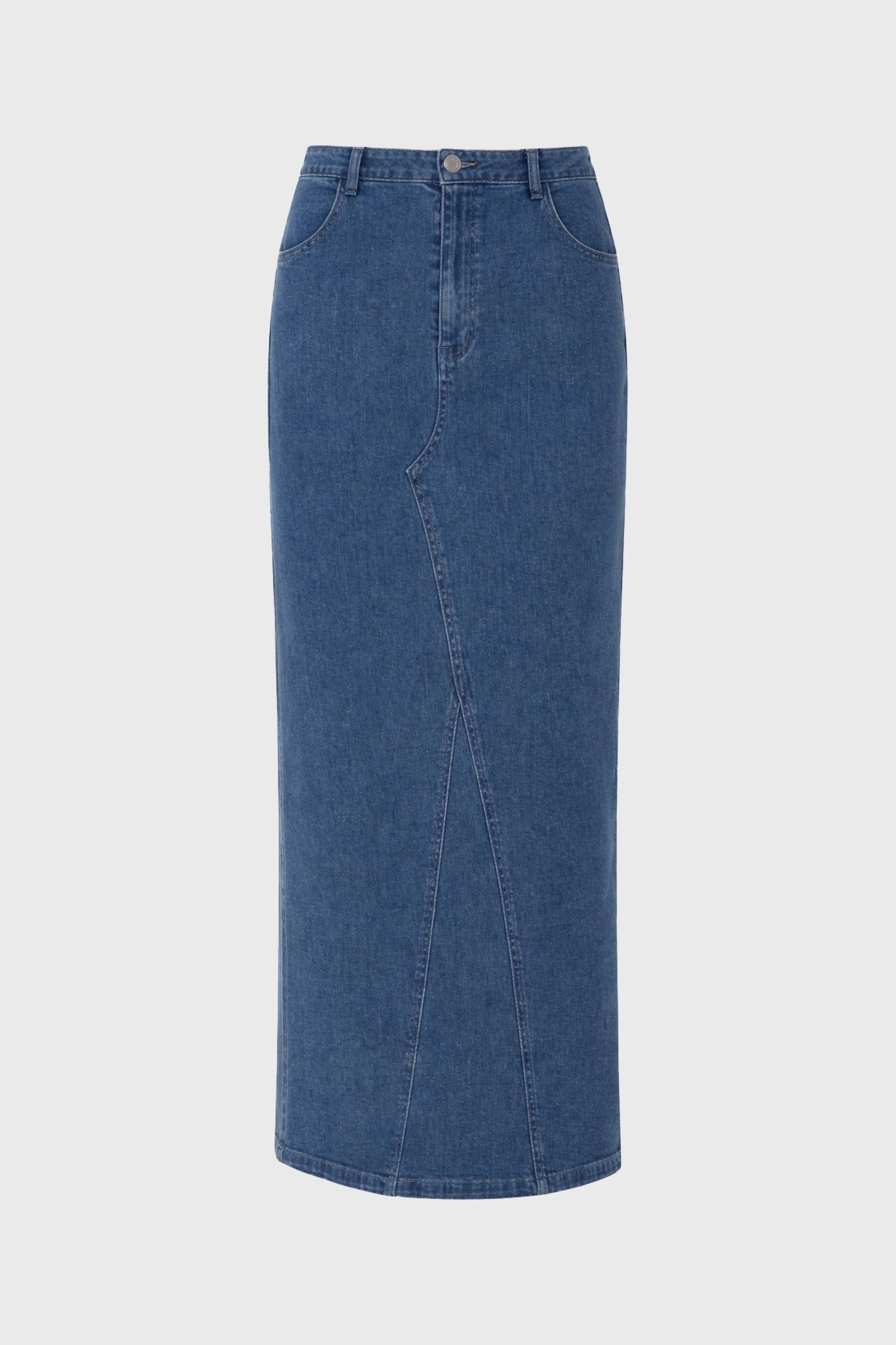 Blue Basic Detail Denim Skirt - Image 6