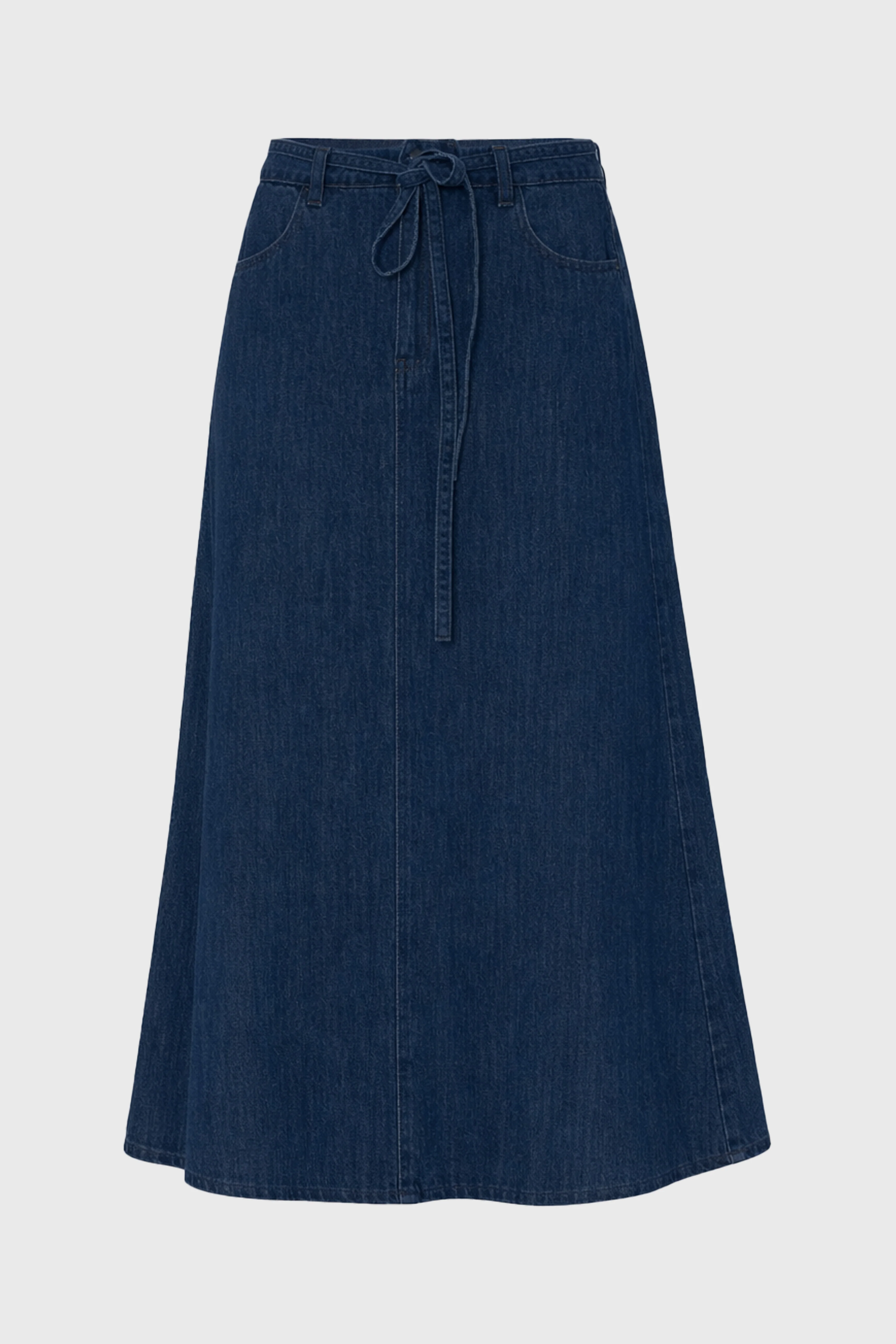 Blue Denim A-Line Maxi Skirt - Image 6