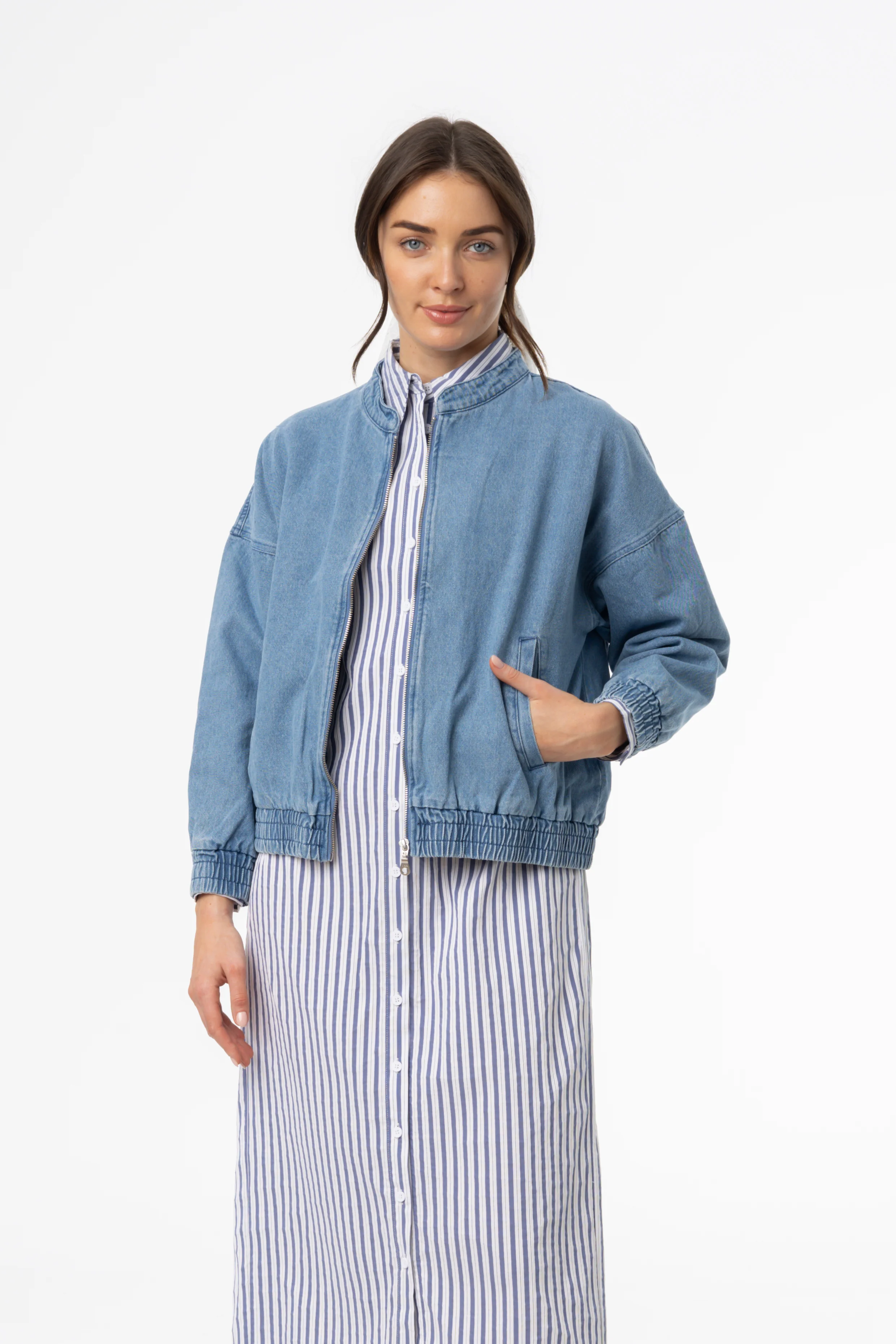 Blue Denim Oversized Jacket - Image 4