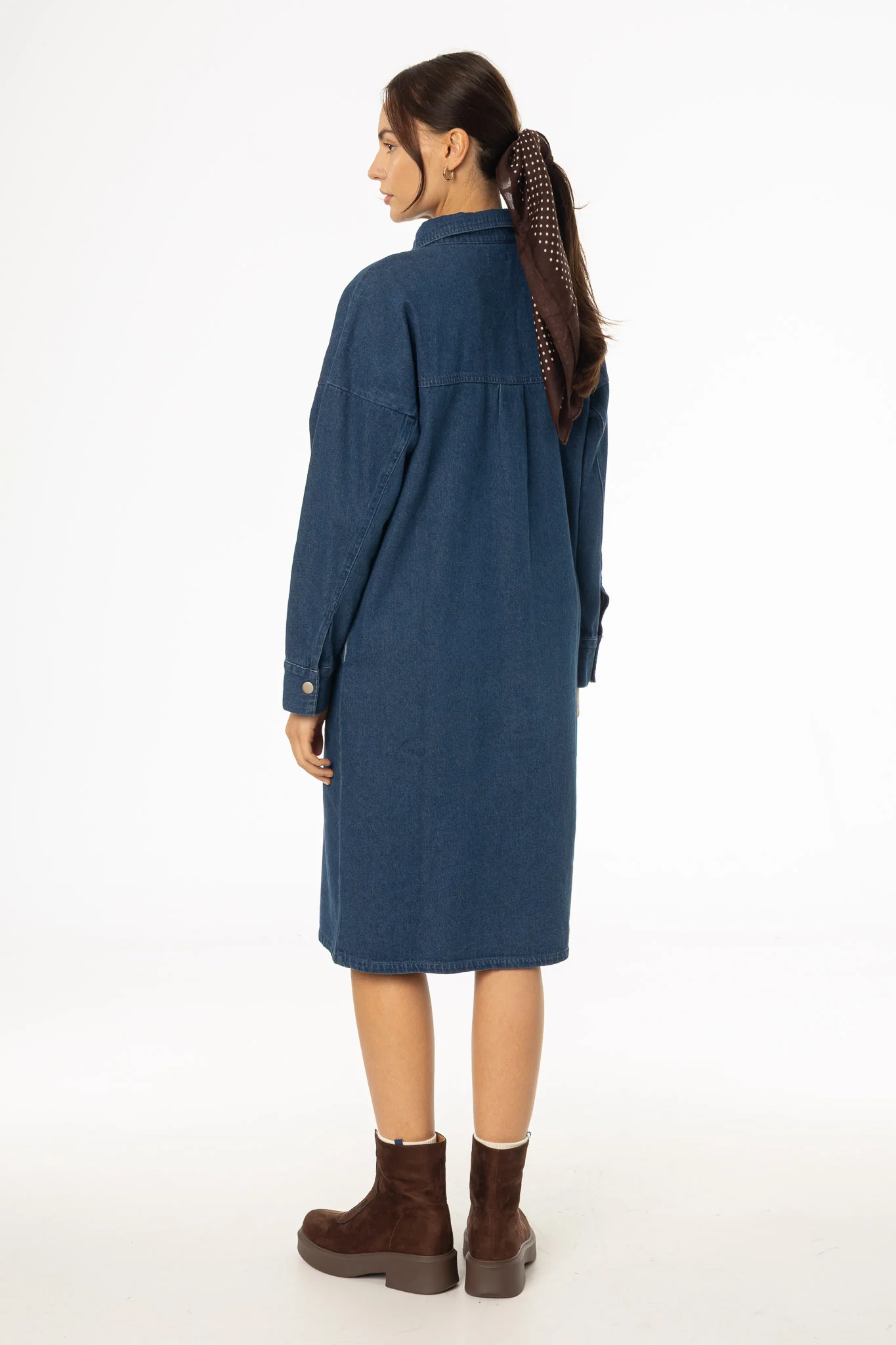 Blue Denim Shirt Dress - Image 3
