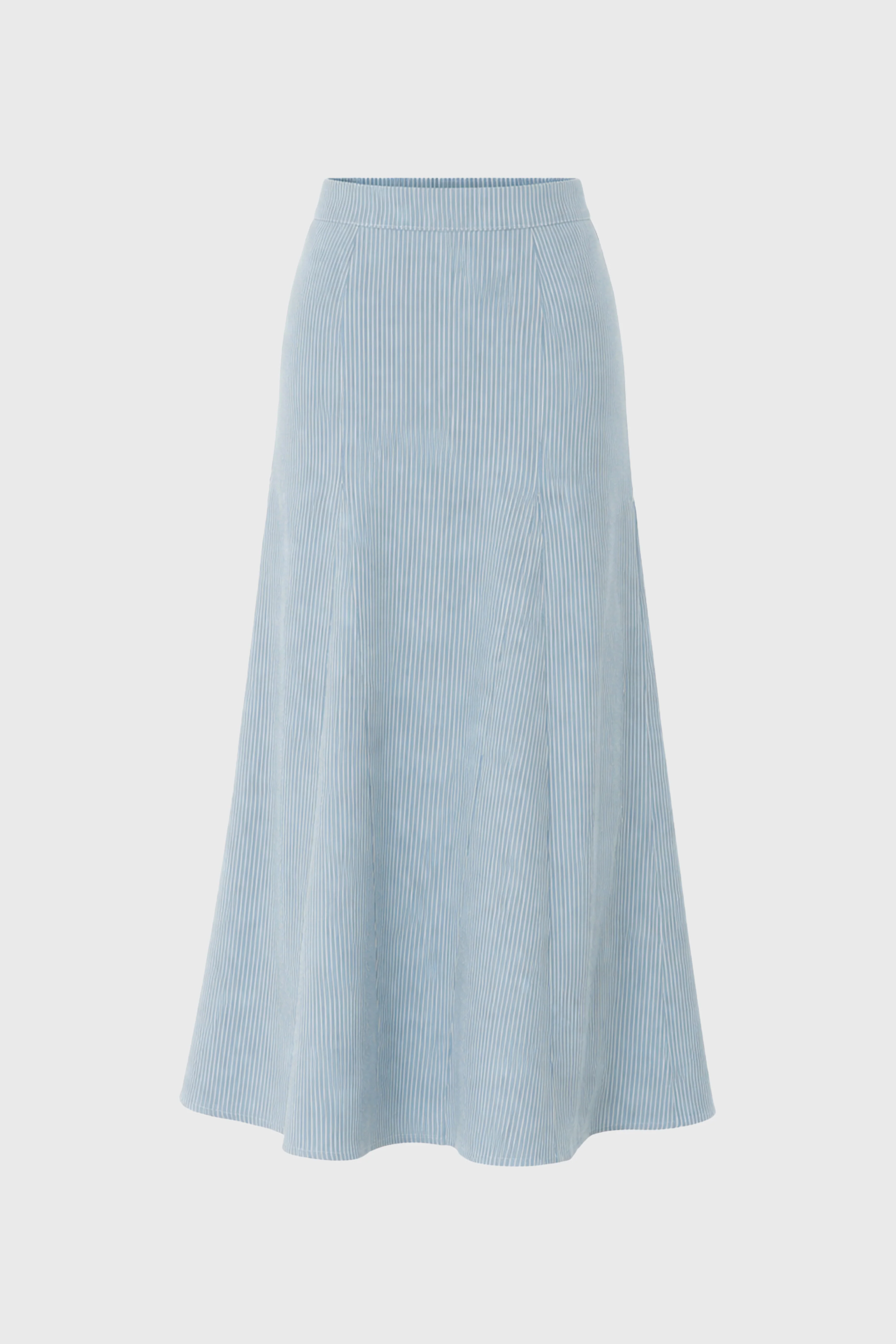 Blue Pinstripe Flare Maxi Skirt - Image 6