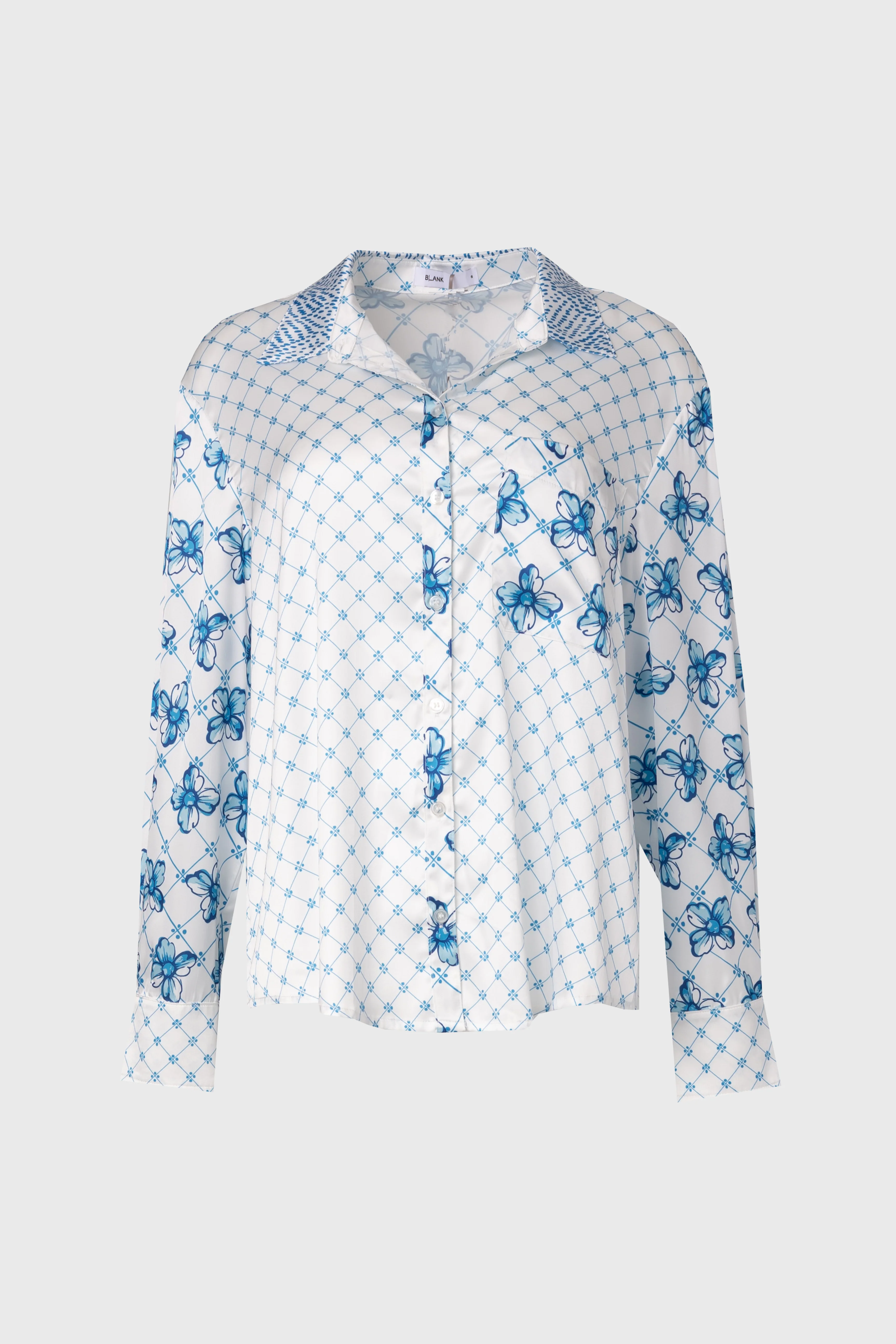 Blue Printed Blouse - Image 5