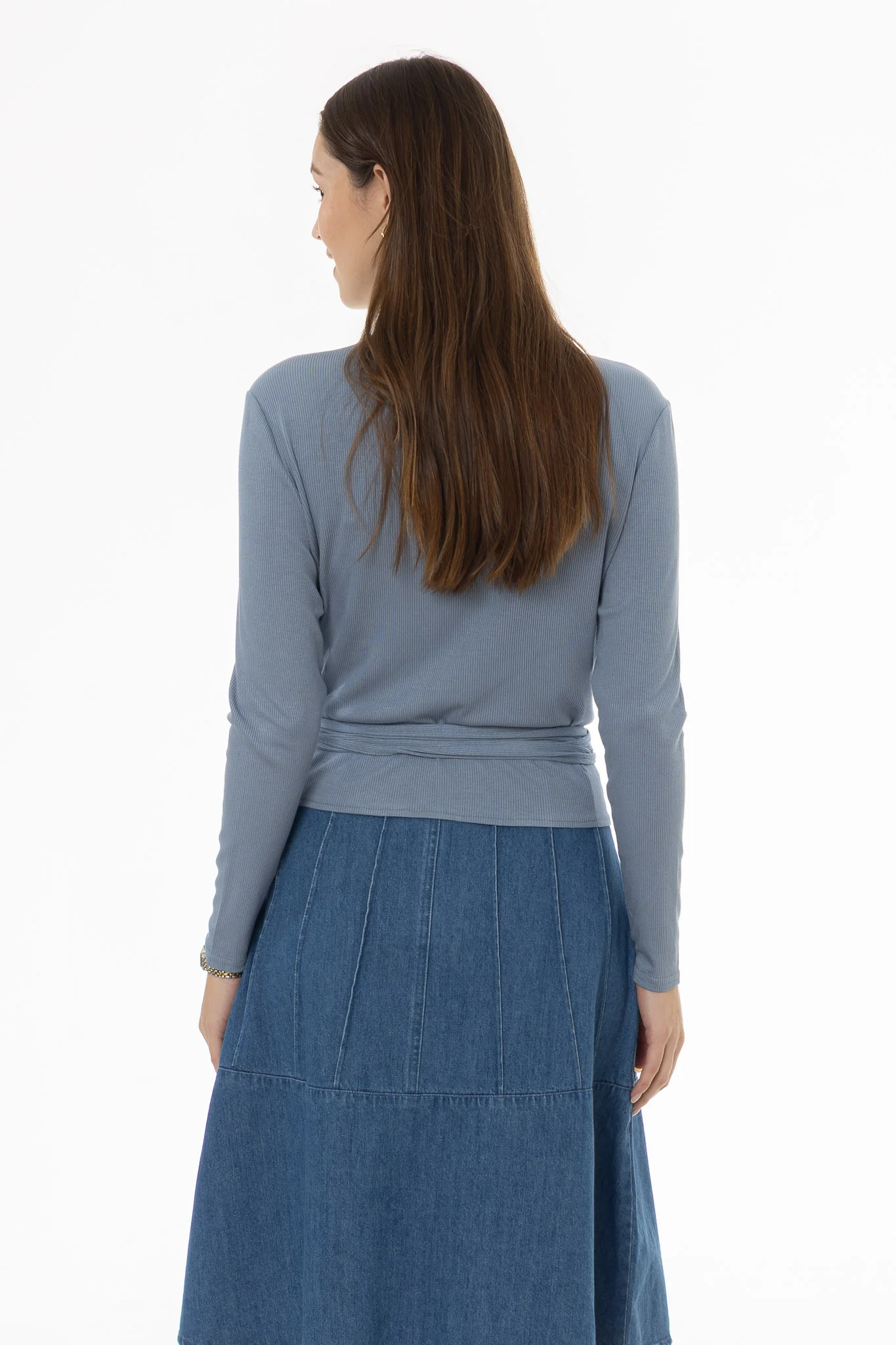 Blue Ribbed Tie T-Shirt - Image 4