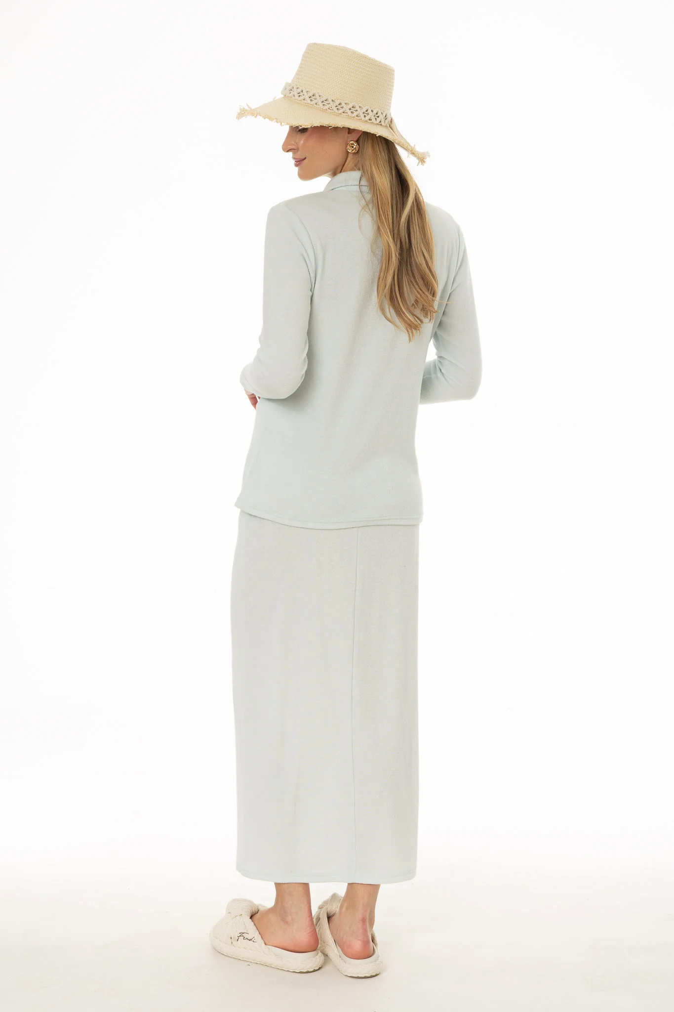 Blue Terry Maxi Skirt - Image 4