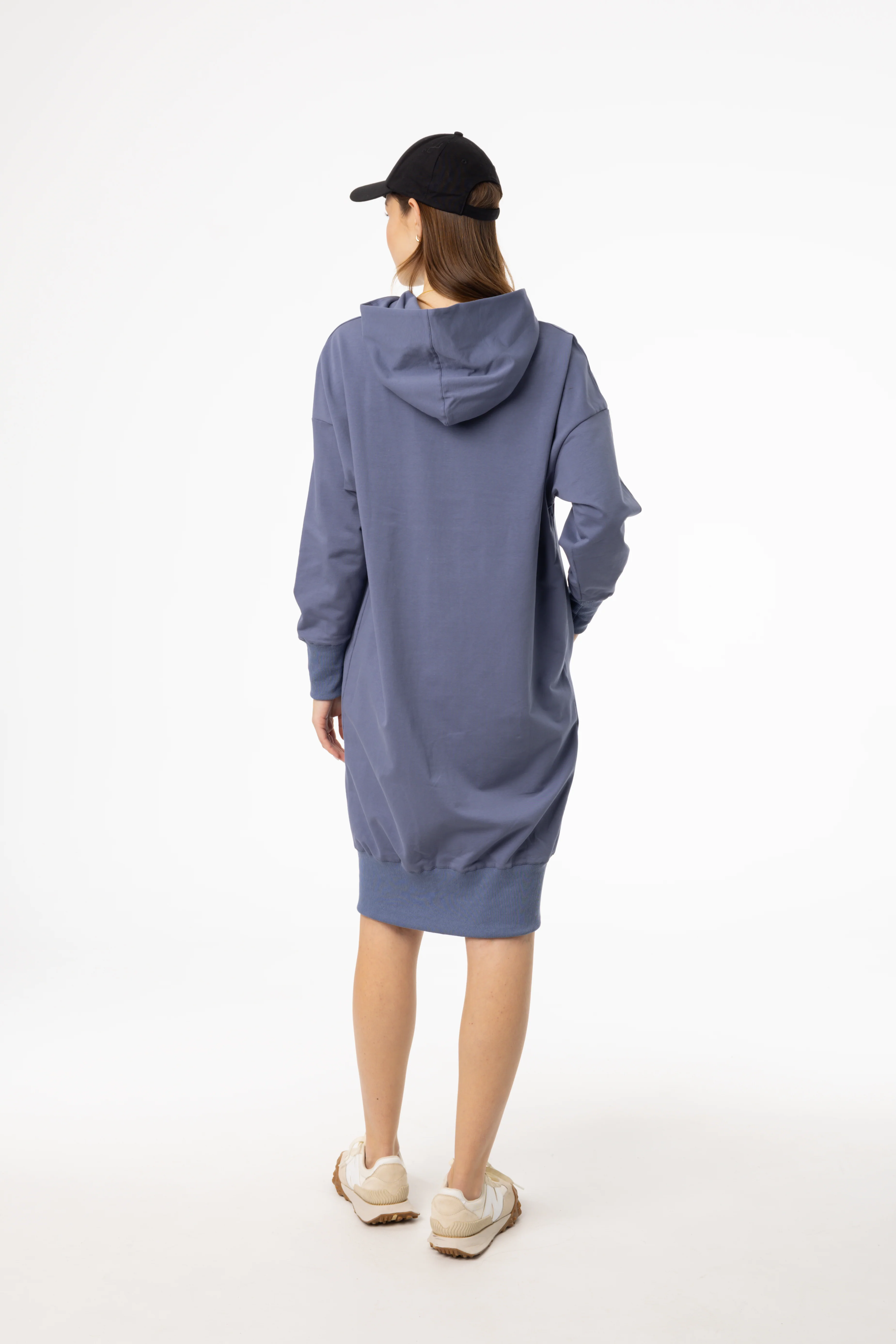 Blue Zipper Sweatshirt Dress - Image 3
