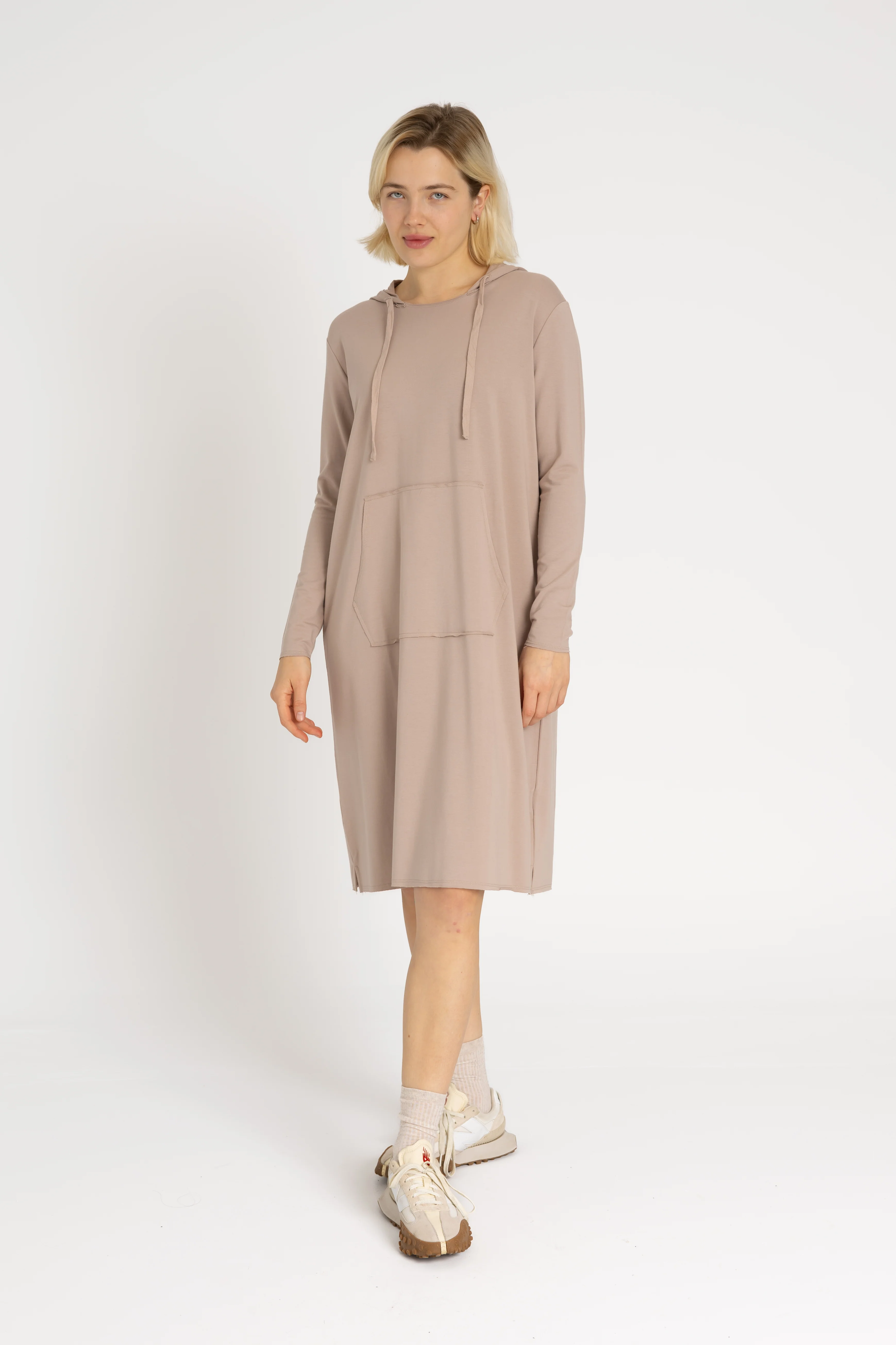 Bone Drawstring Hoodie Dress - Image 4